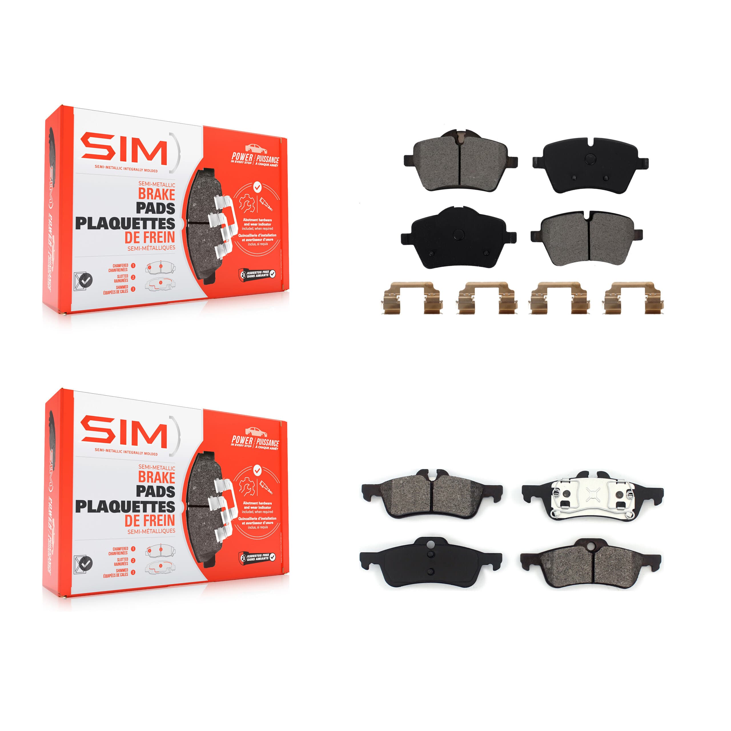 SIM - KSM-100084 - Front and Rear Disc Brake Pad Kits image 1