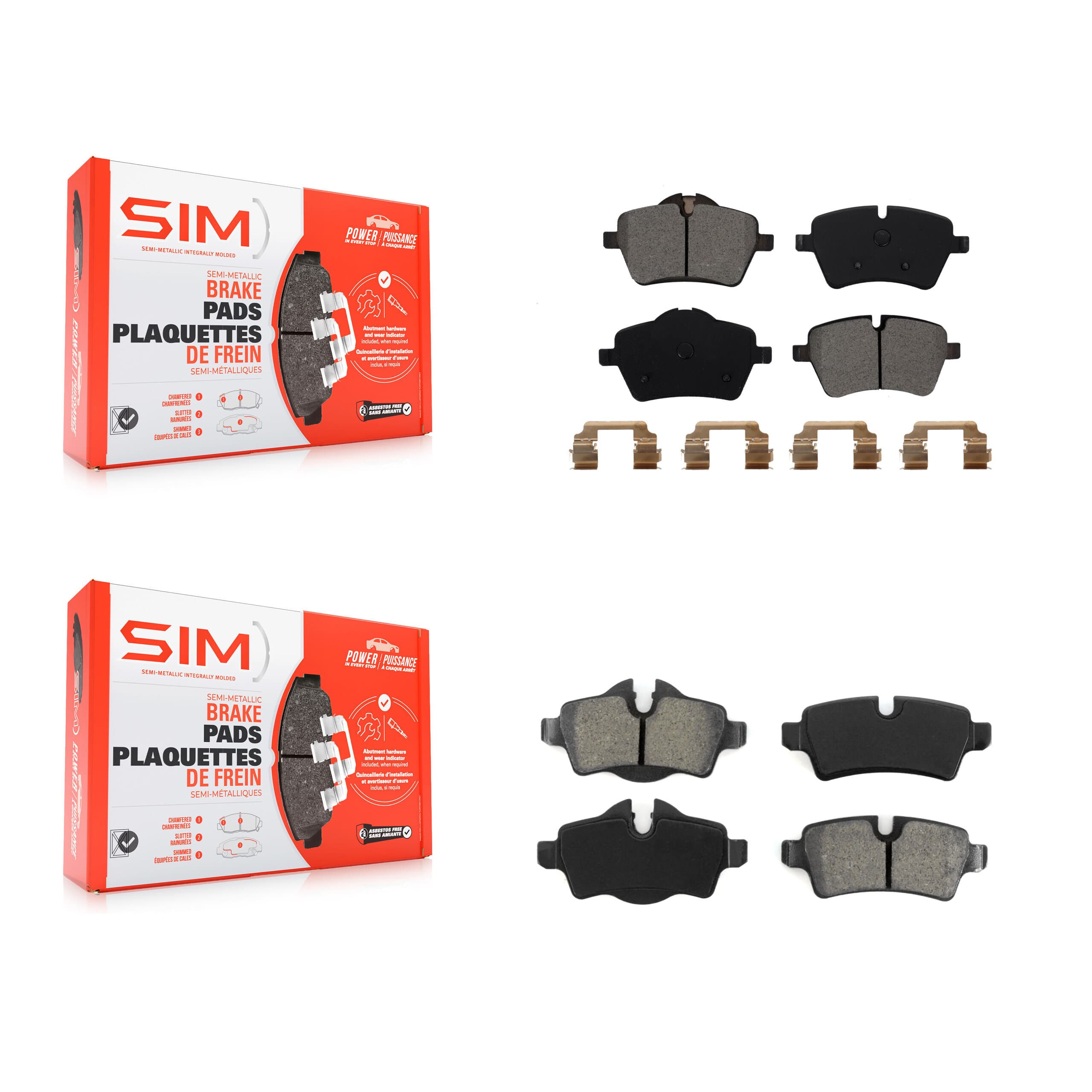 SIM - KSM-100085 - Front and Rear Disc Brake Pad Kits image 1