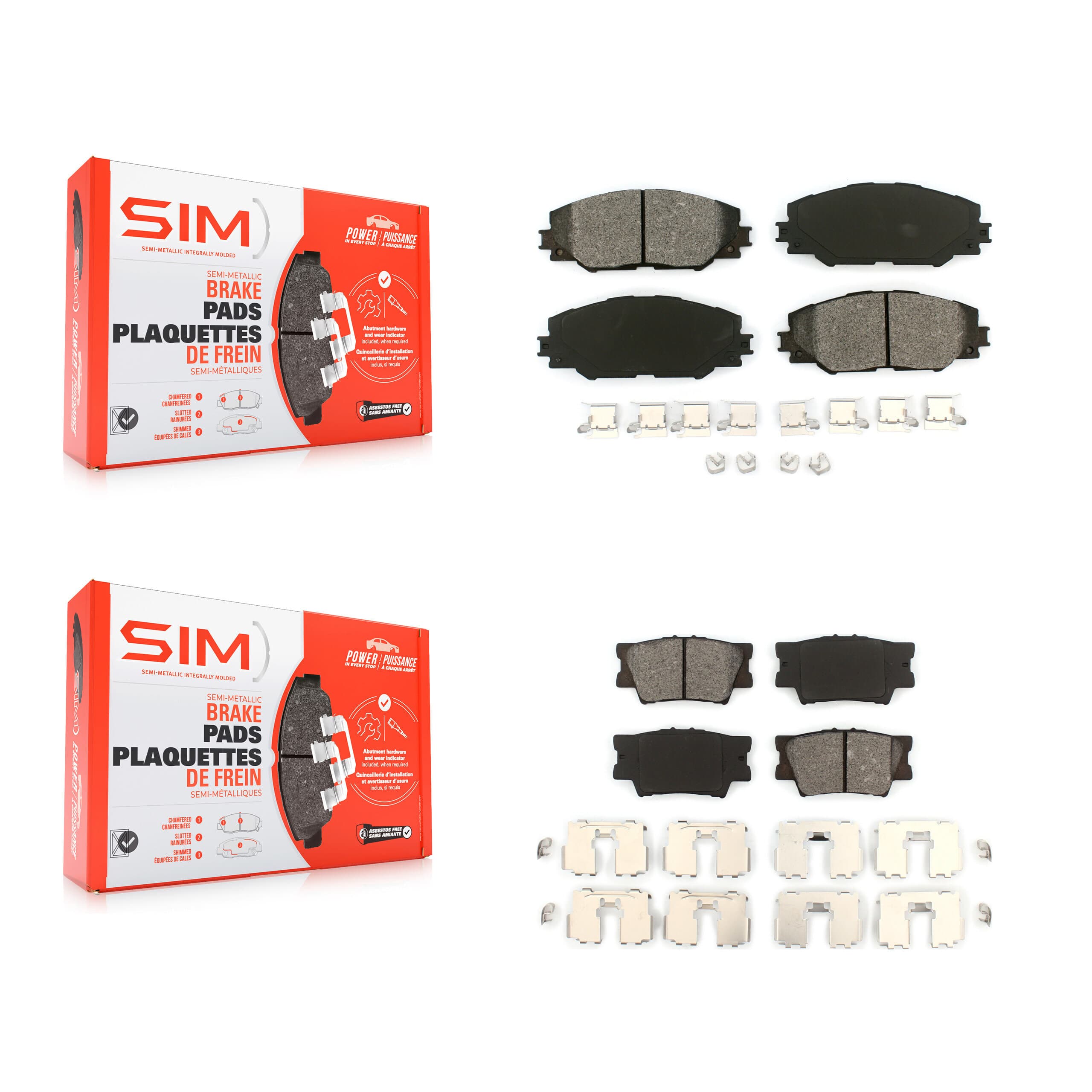 SIM - KSM-100091 - Front and Rear Disc Brake Pad Kits image 1