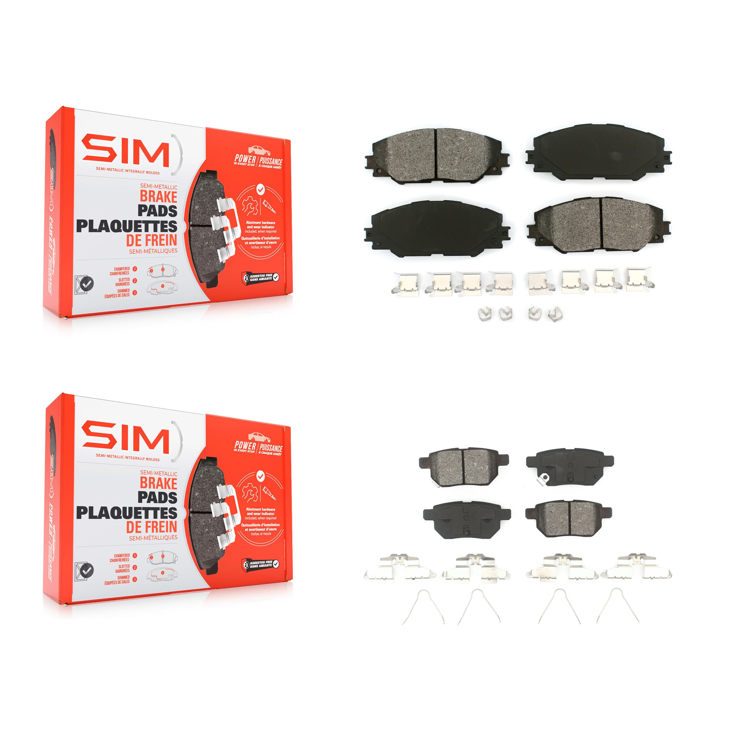 SIM - KSM-100092 - Front and Rear Disc Brake Pad Kits image 1