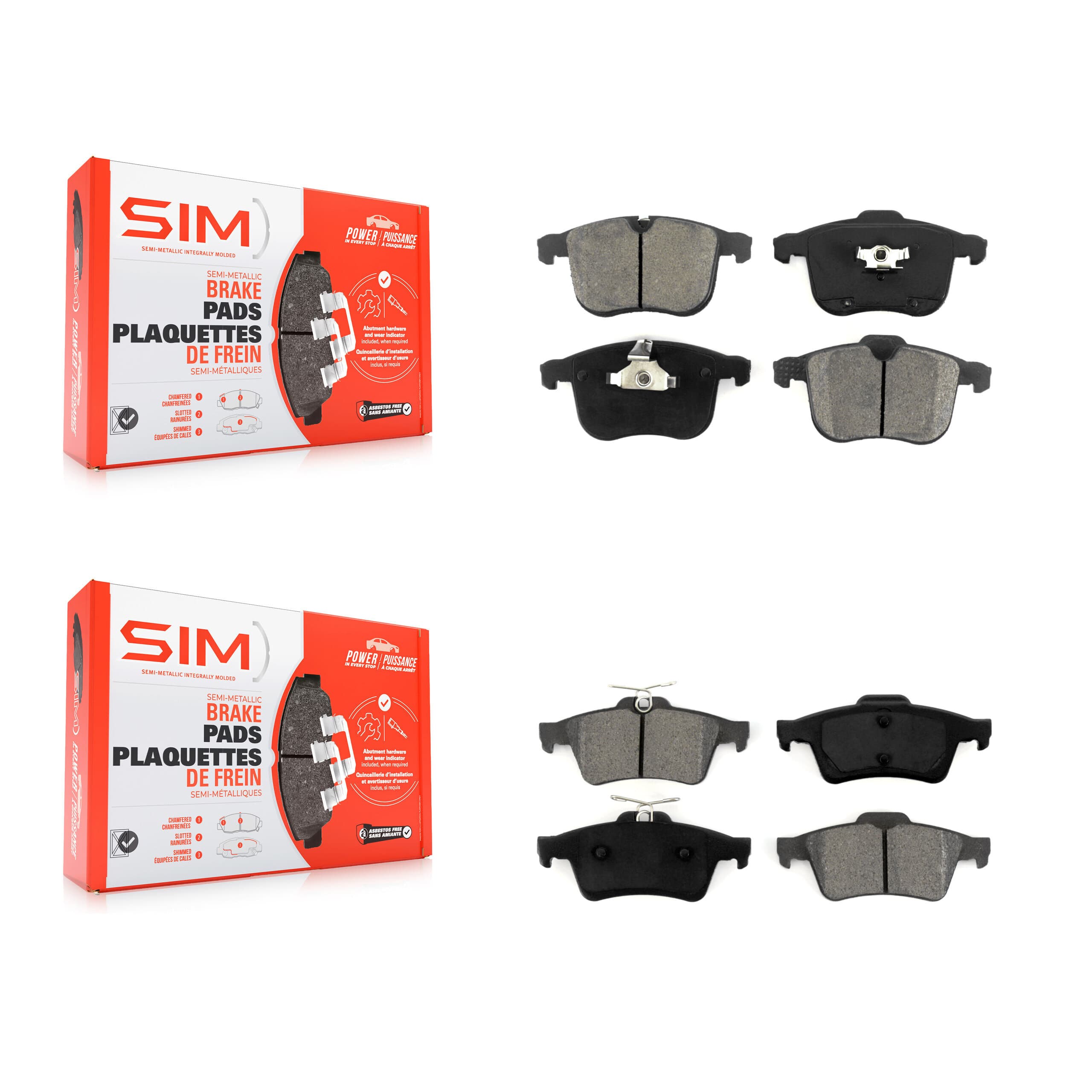 SIM - KSM-100094 - Front and Rear Disc Brake Pad Kits image 1