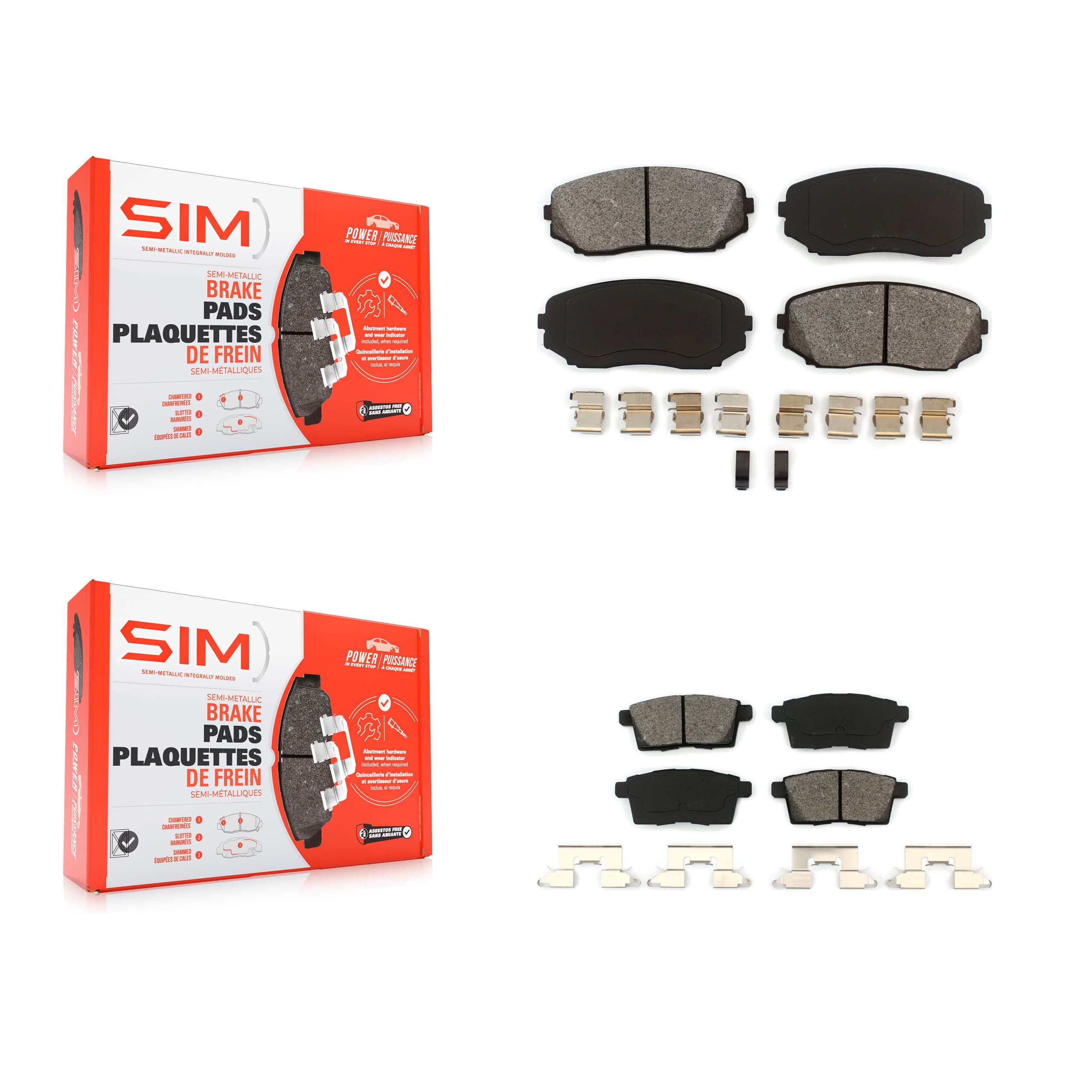 SIM - KSM-100095 - Front and Rear Disc Brake Pad Kits image 1
