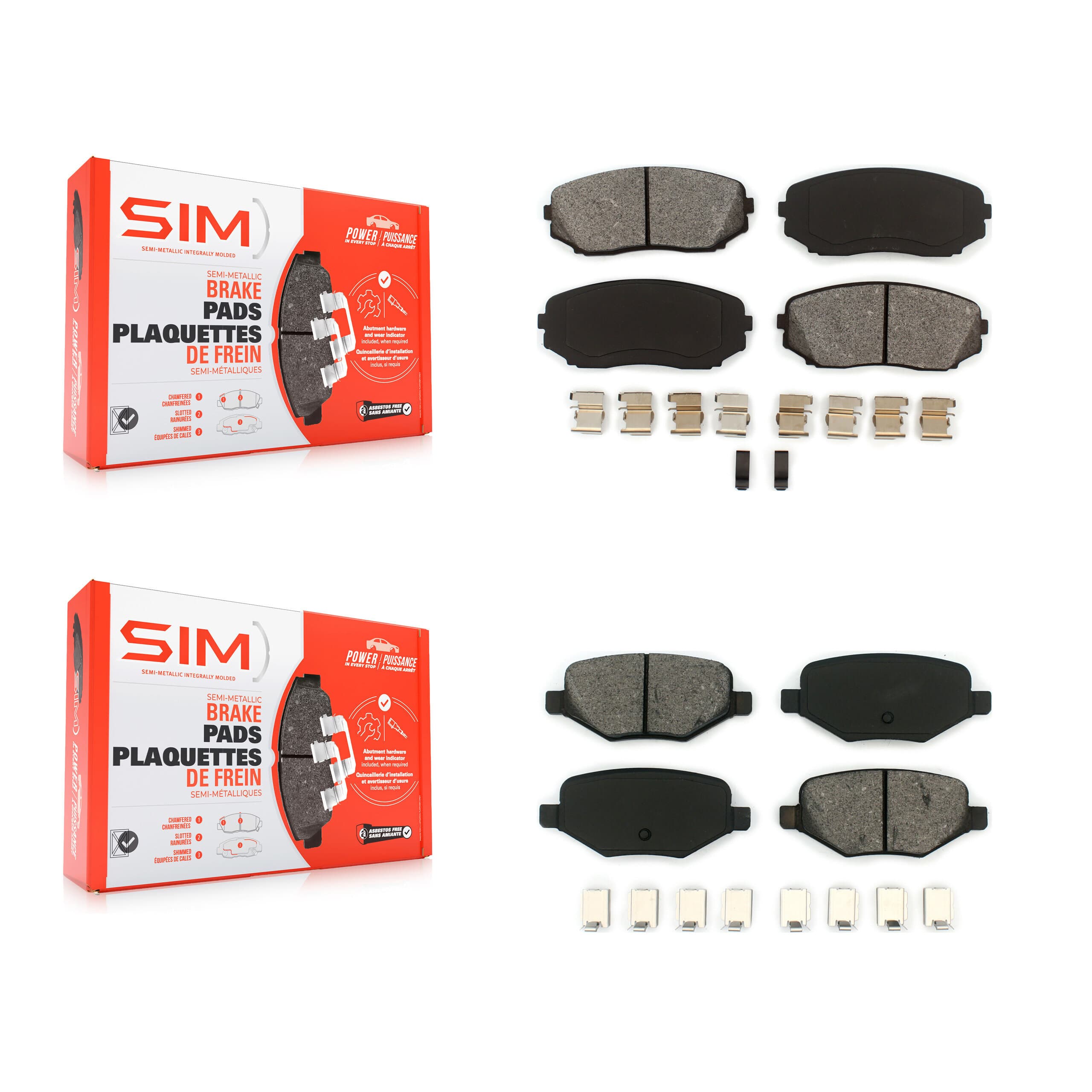 SIM - KSM-100096 - Front and Rear Disc Brake Pad Kits image 1
