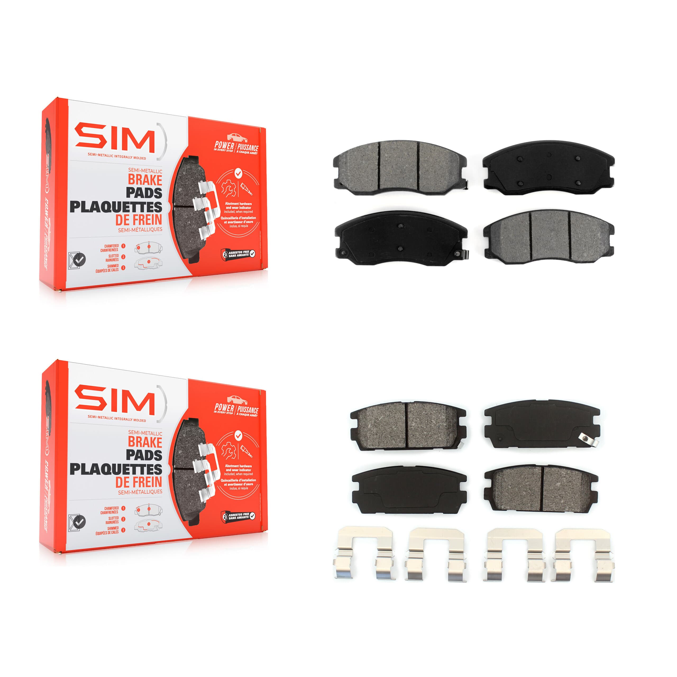 SIM - KSM-100097 - Front and Rear Disc Brake Pad Kits image 1