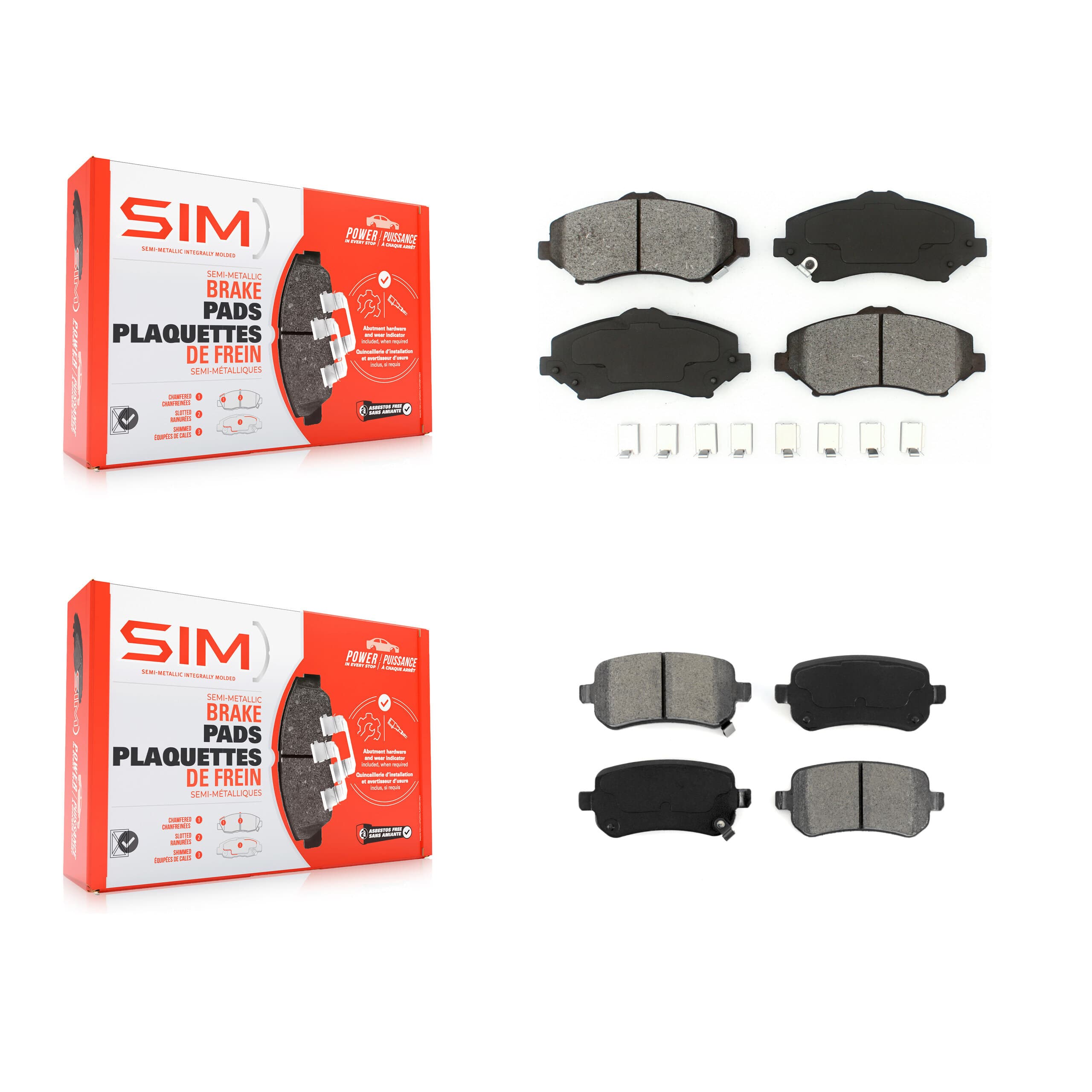 SIM - KSM-100099 - Front and Rear Disc Brake Pad Kits image 1