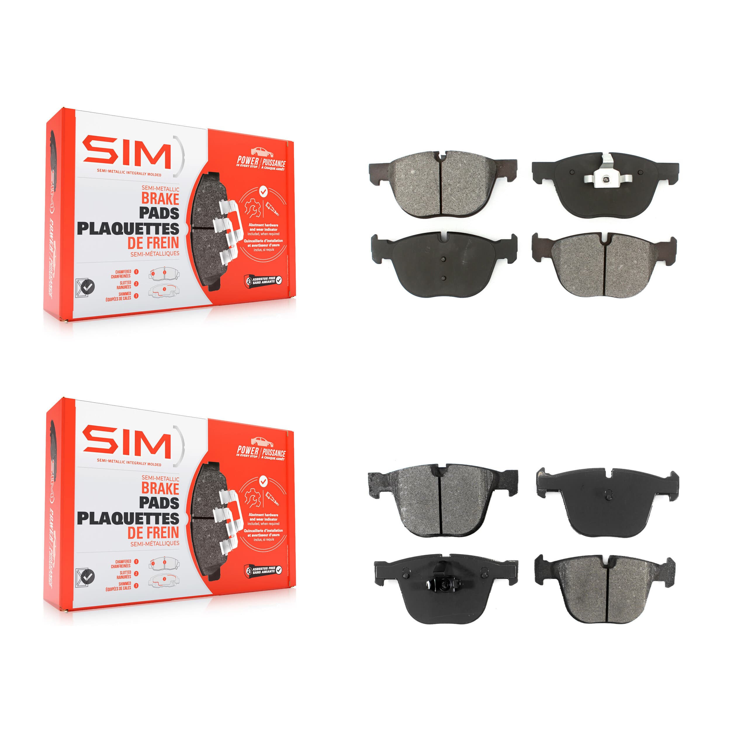 SIM - KSM-100104 - Front and Rear Disc Brake Pad Kits image 1