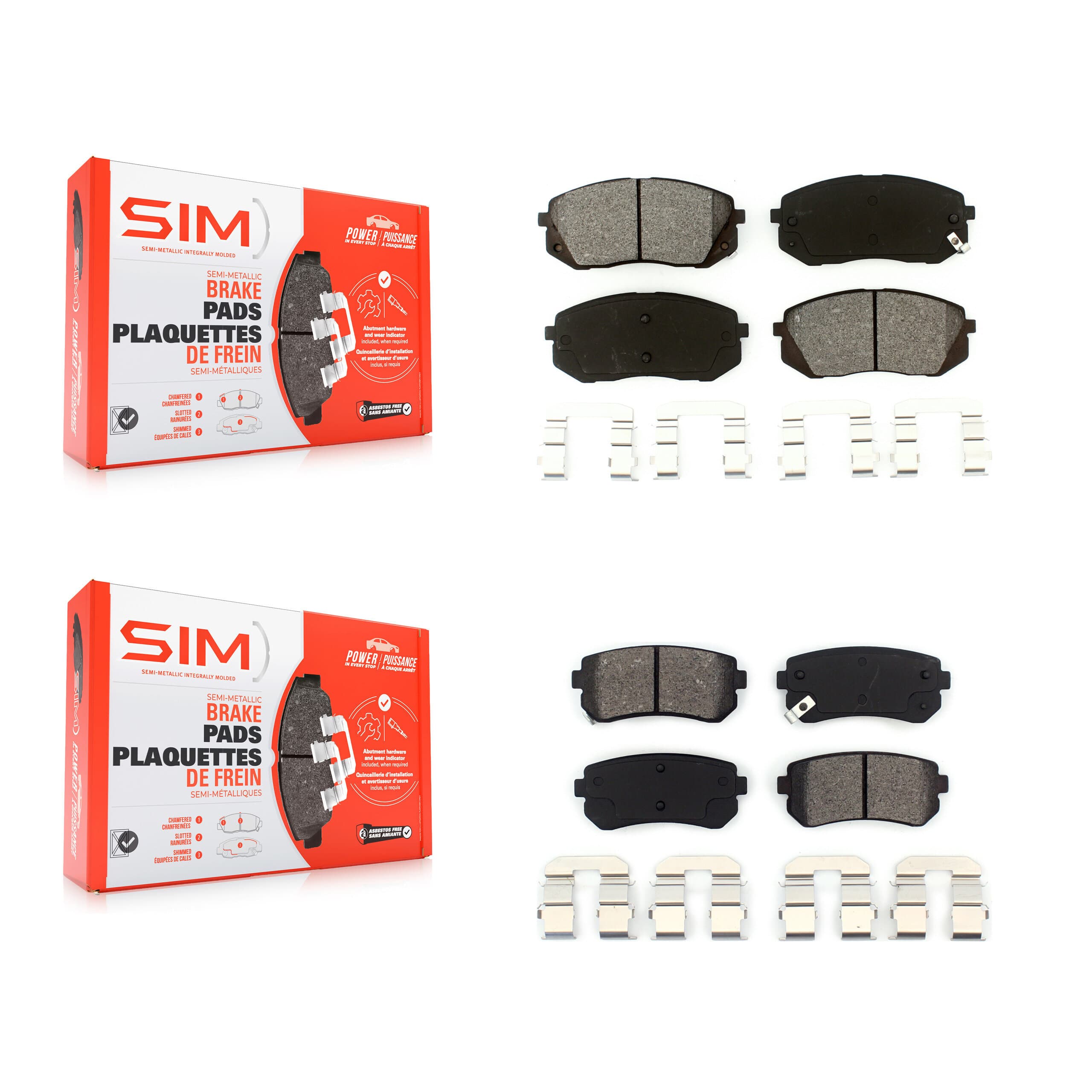 SIM - KSM-100105 - Front and Rear Disc Brake Pad Kits image 1