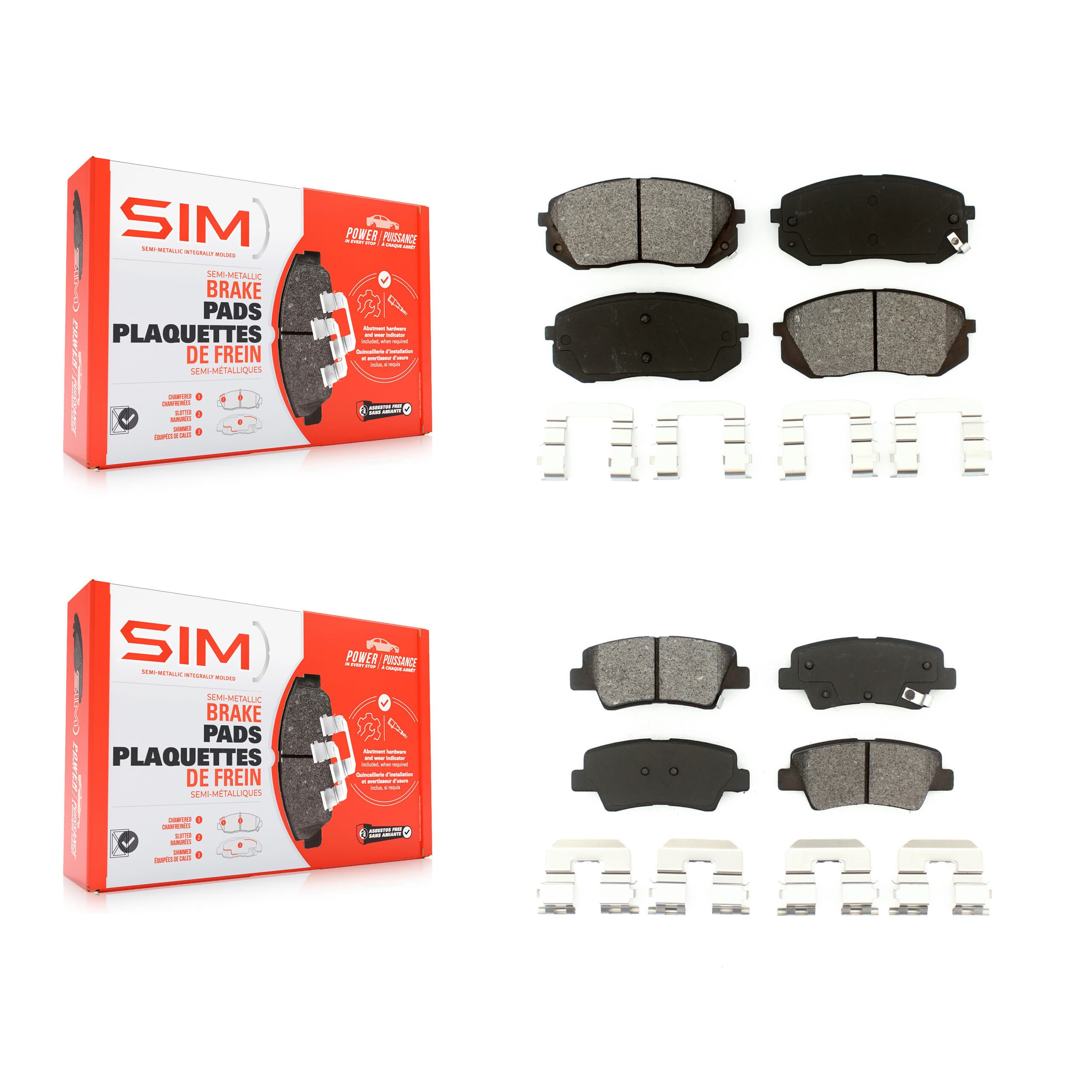 SIM - KSM-100107 - Front and Rear Disc Brake Pad Kits image 1
