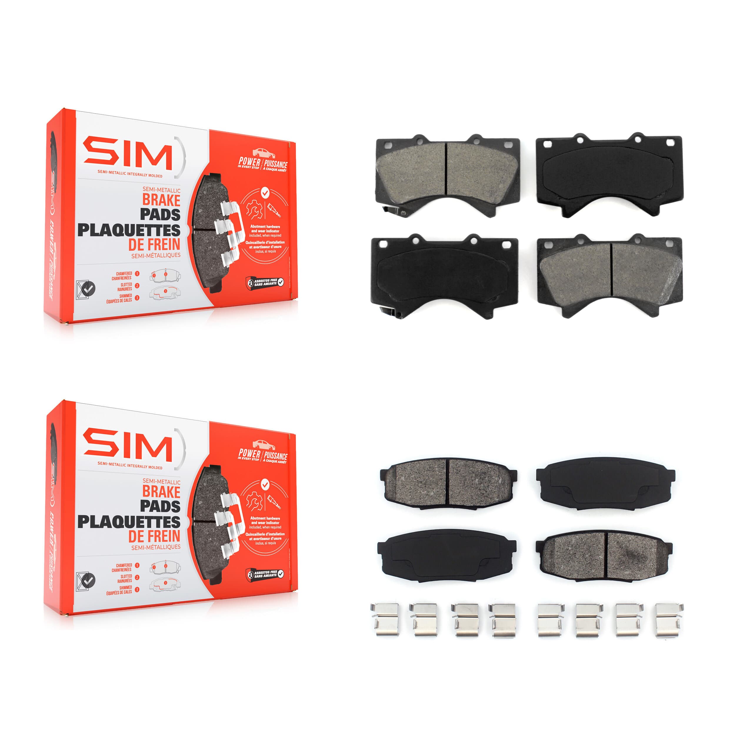 SIM - KSM-100109 - Front and Rear Disc Brake Pad Kits image 1