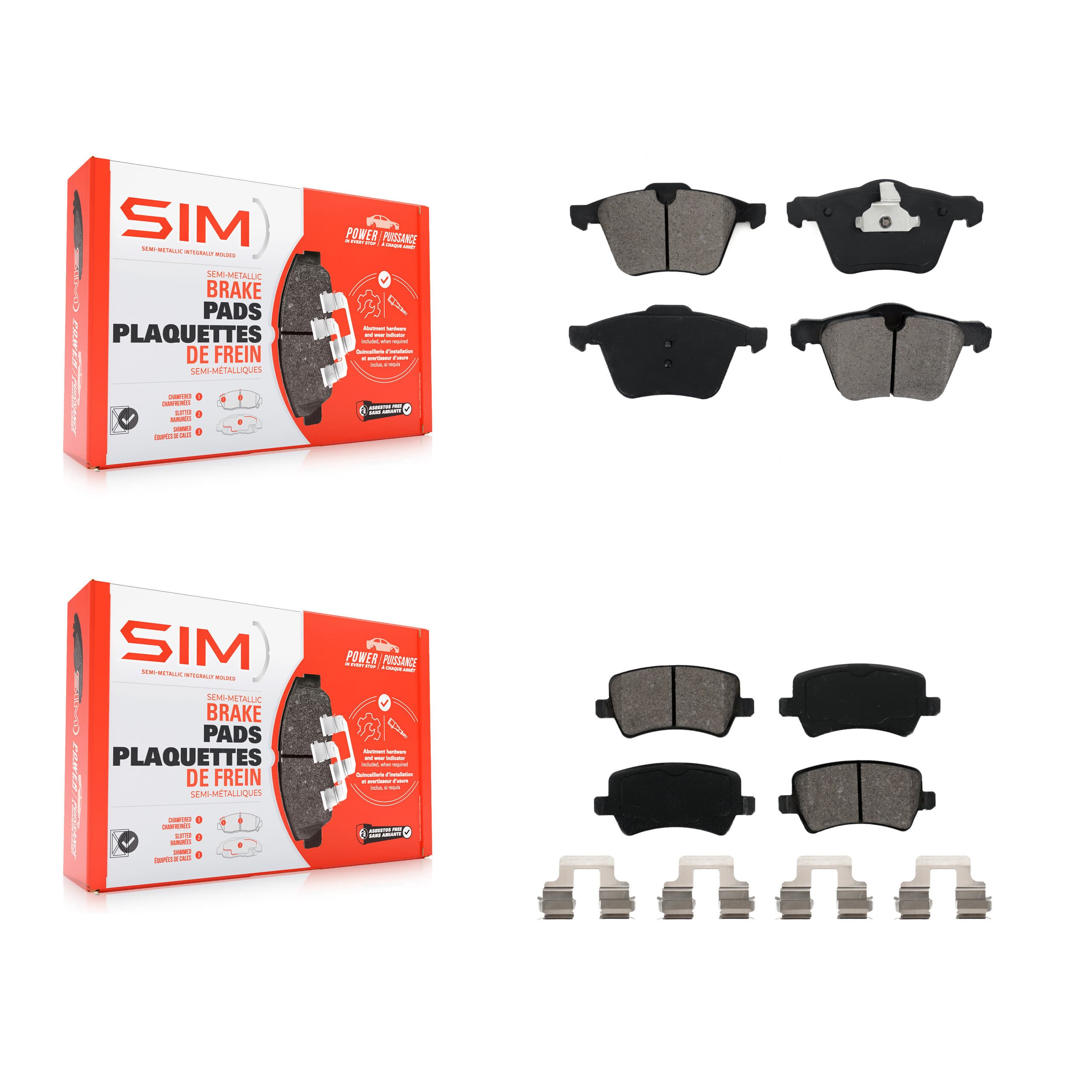 SIM - KSM-100110 - Front and Rear Disc Brake Pad Kits image 1