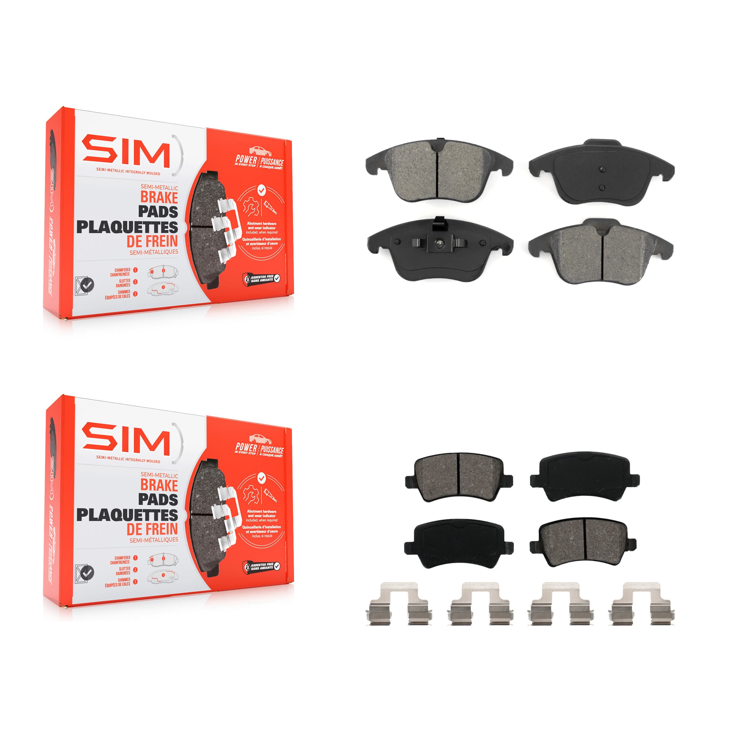 SIM - KSM-100112 - Front and Rear Disc Brake Pad Kits image 1