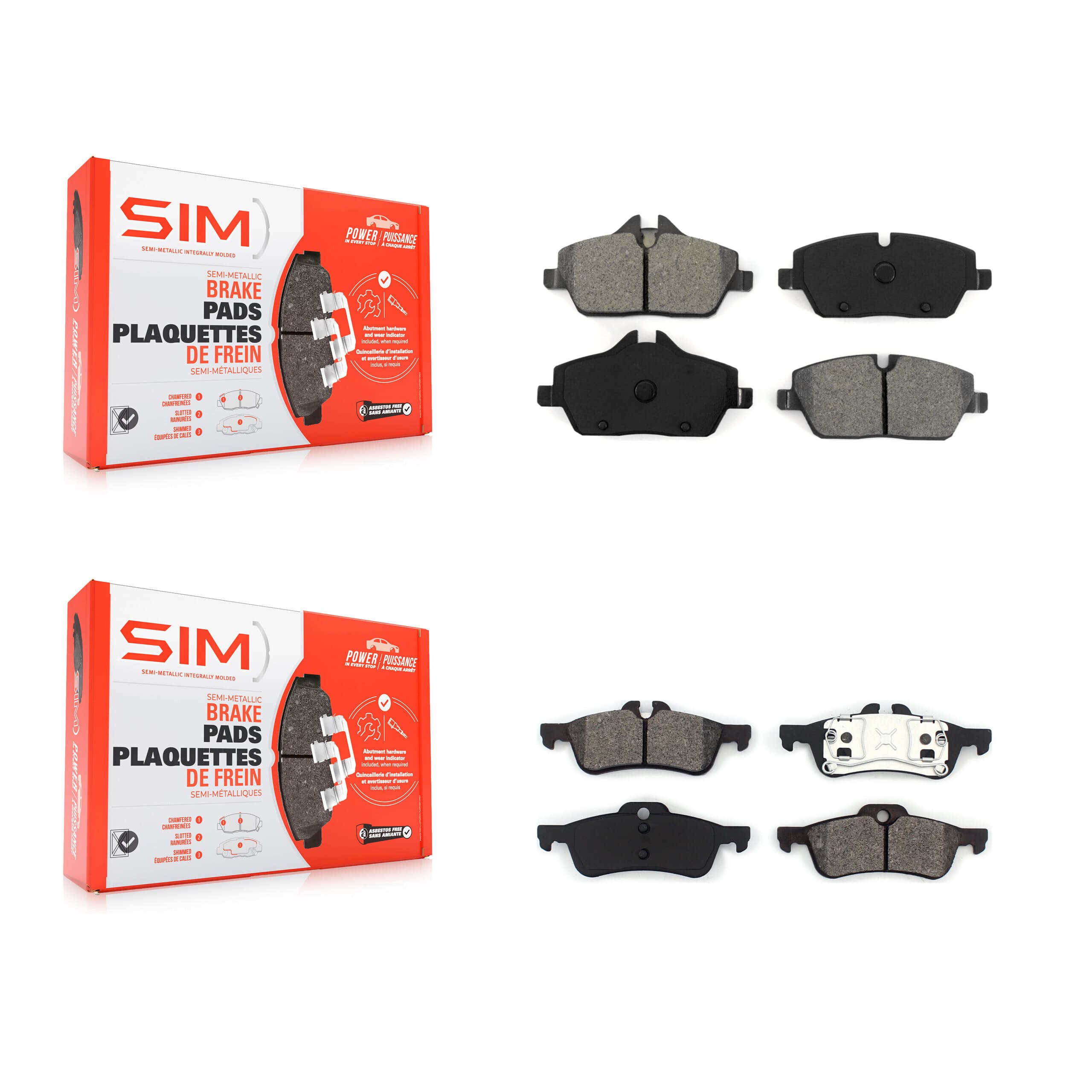 SIM - KSM-100114 - Front and Rear Disc Brake Pad Kits image 1