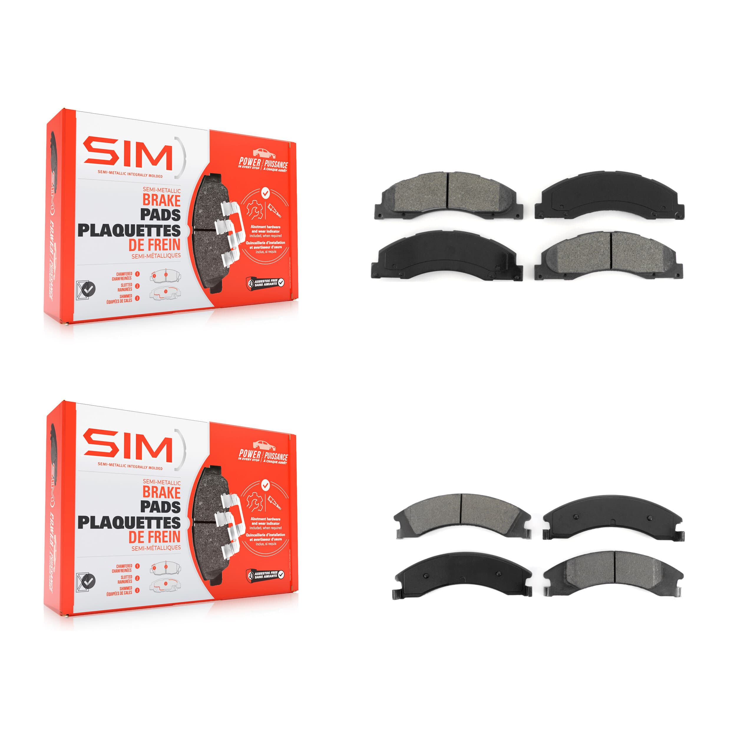 SIM - KSM-100120 - Front and Rear Disc Brake Pad Kits image 1