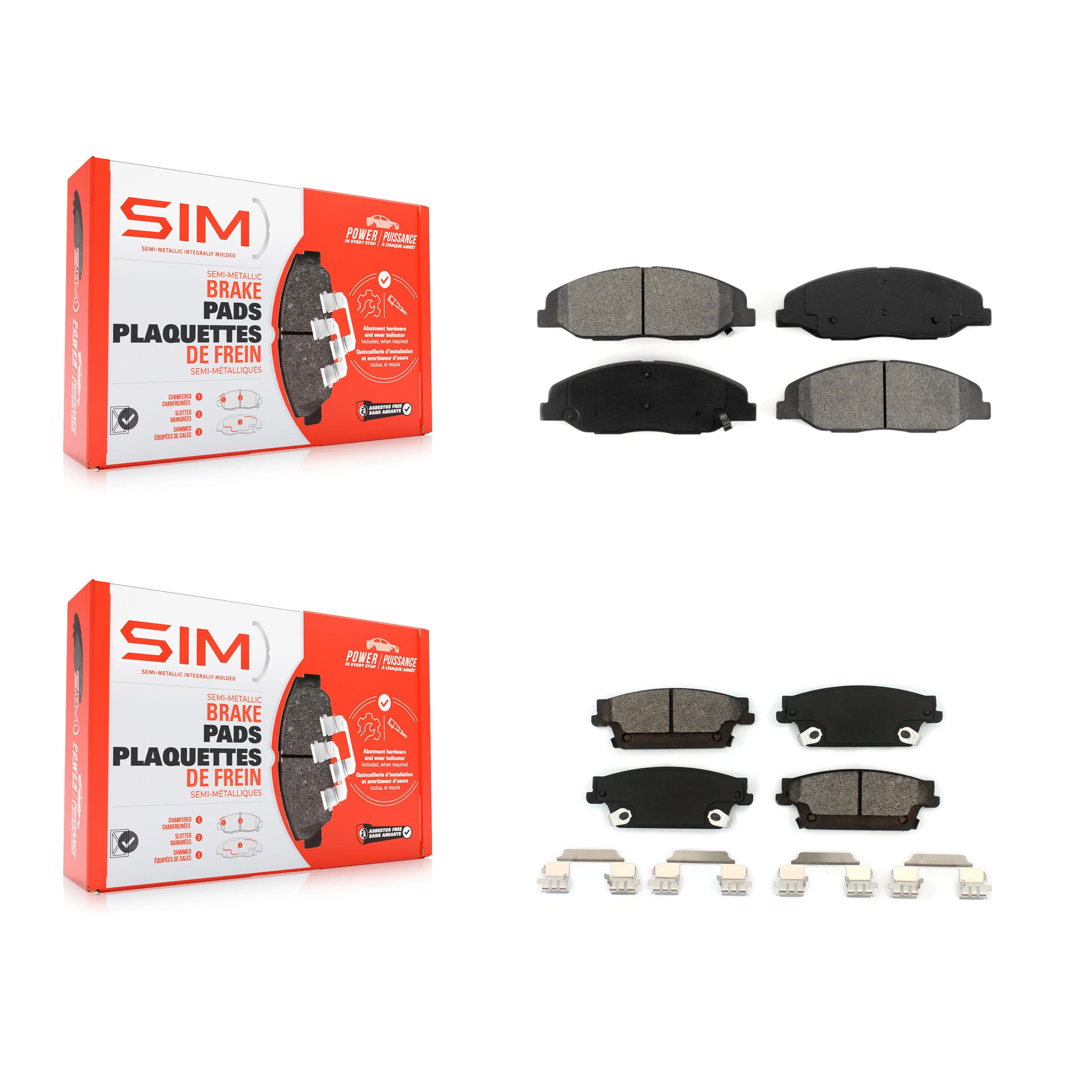 SIM - KSM-100123 - Front and Rear Disc Brake Pad Kits image 1