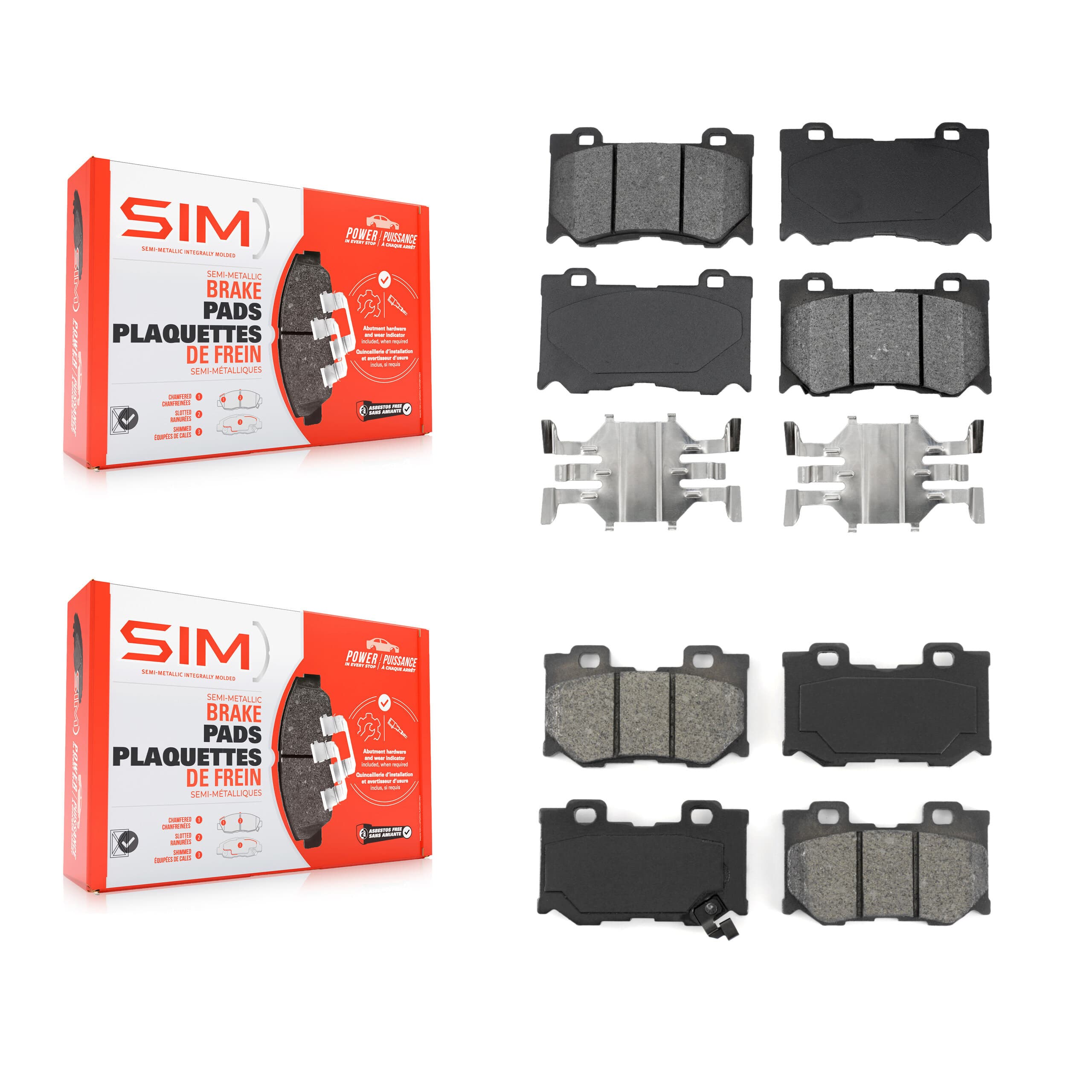 SIM - KSM-100130 - Front and Rear Disc Brake Pad Kits image 1