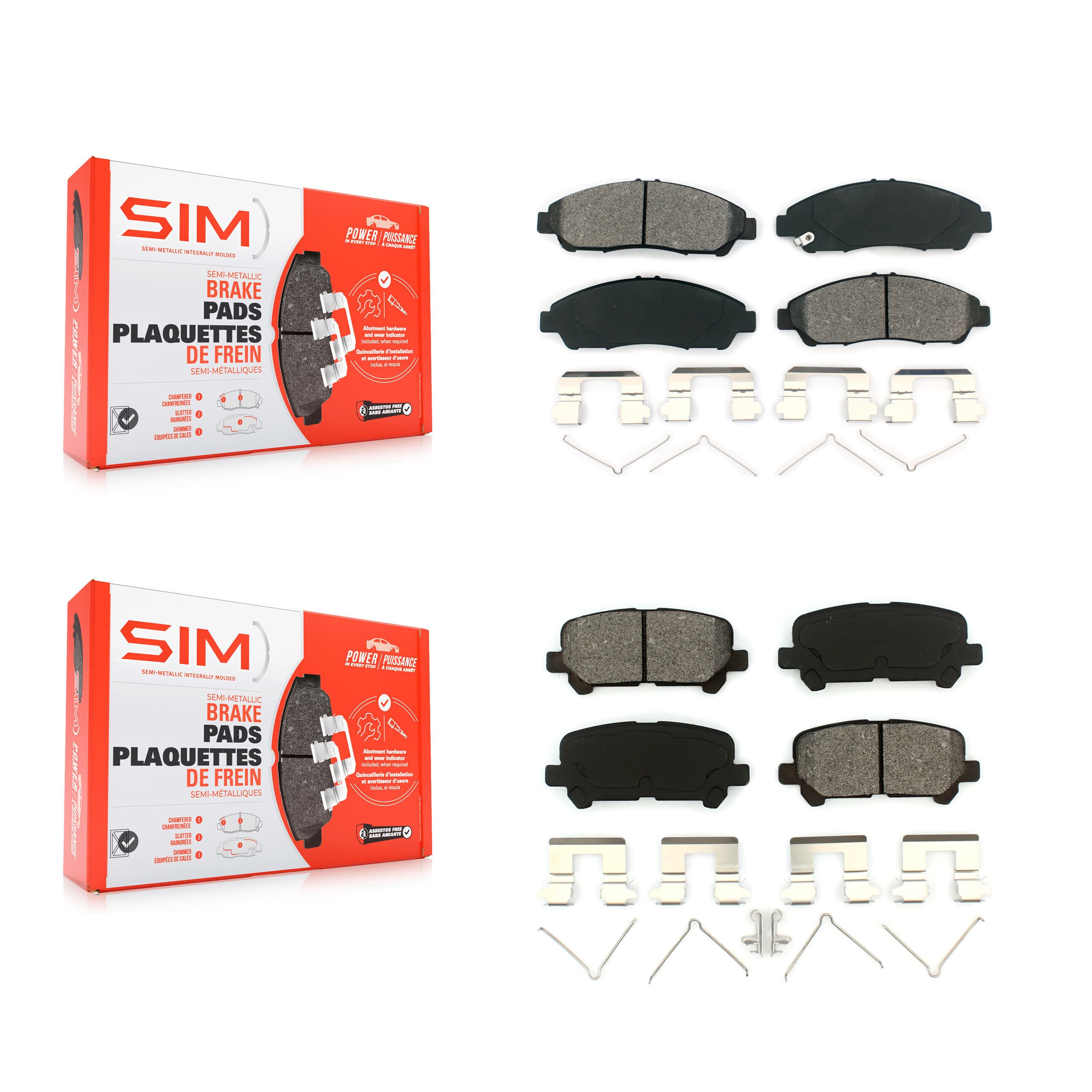 SIM - KSM-100145 - Front and Rear Disc Brake Pad Kits image 1
