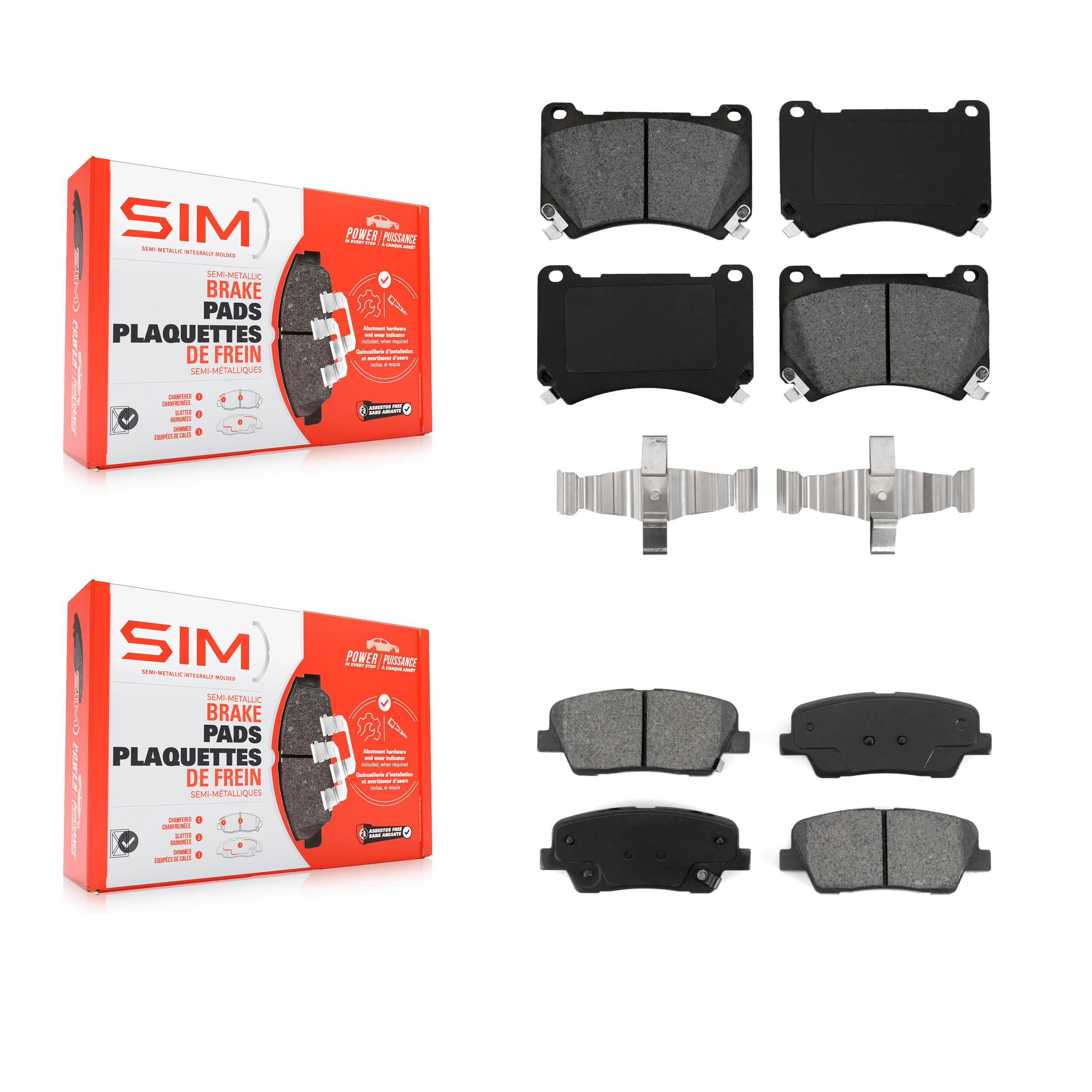 SIM - KSM-100148 - Front and Rear Disc Brake Pad Kits image 1