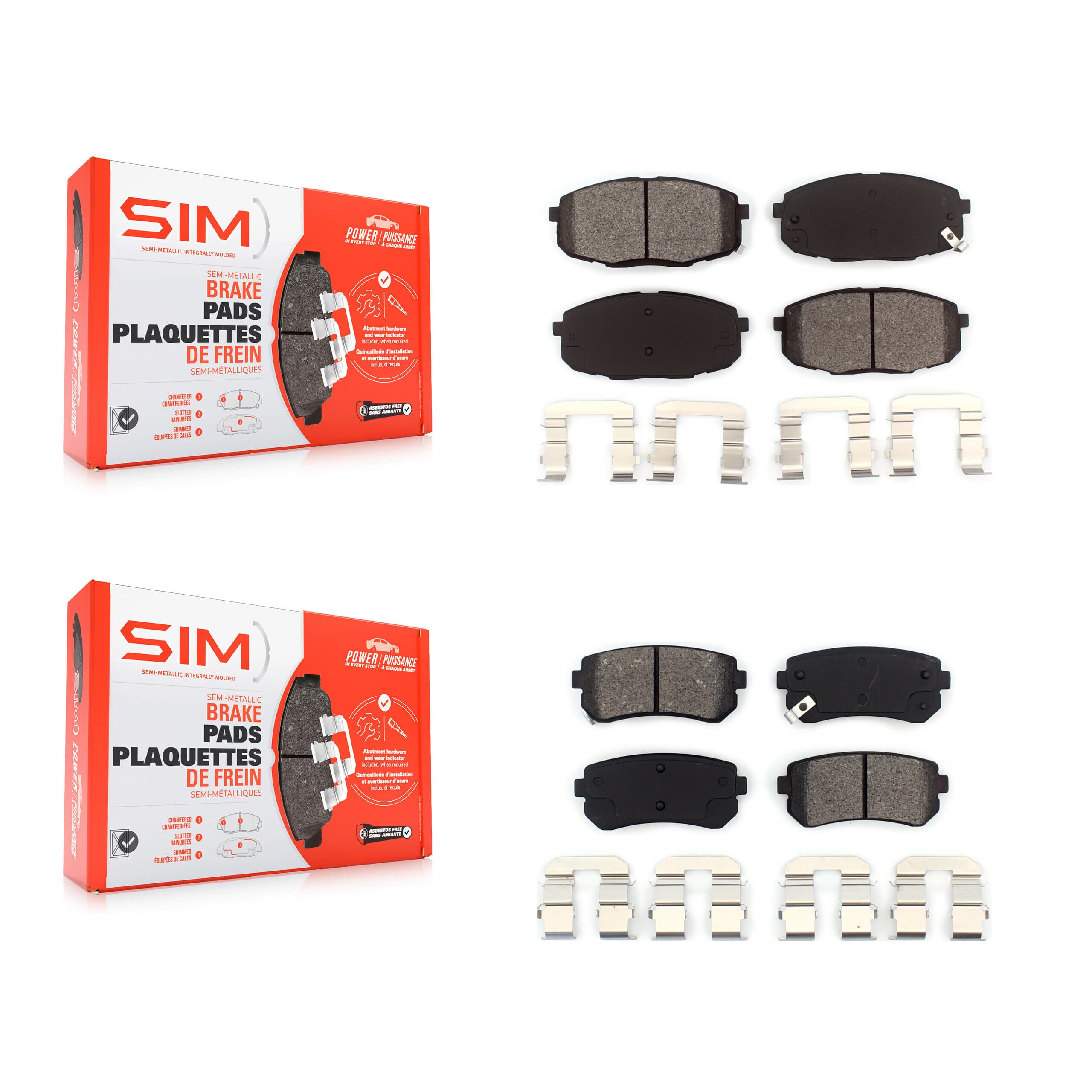 SIM - KSM-100150 - Front and Rear Disc Brake Pad Kits image 1
