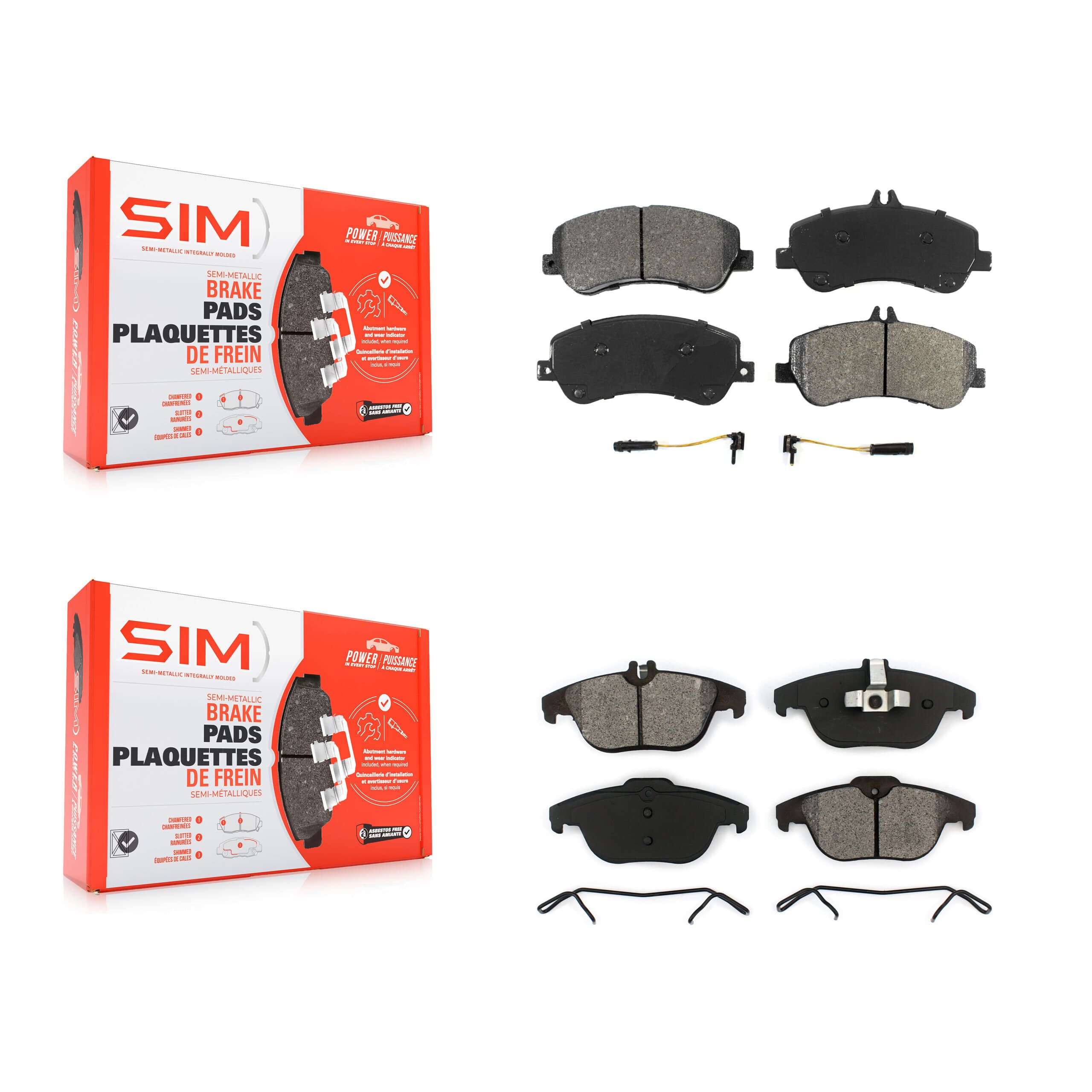SIM - KSM-100154 - Front and Rear Disc Brake Pad Kits image 1