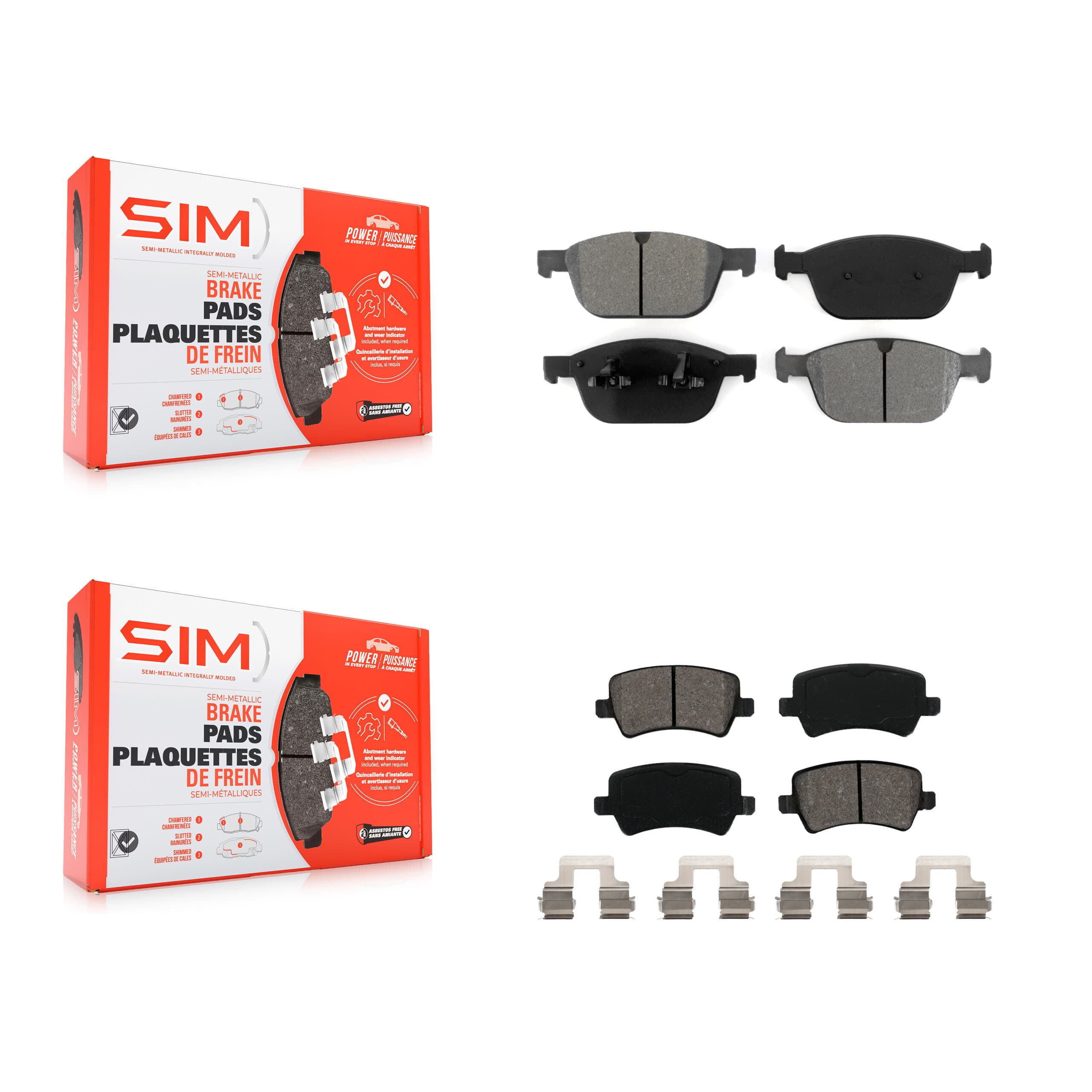 SIM - KSM-100155 - Front and Rear Disc Brake Pad Kits image 1