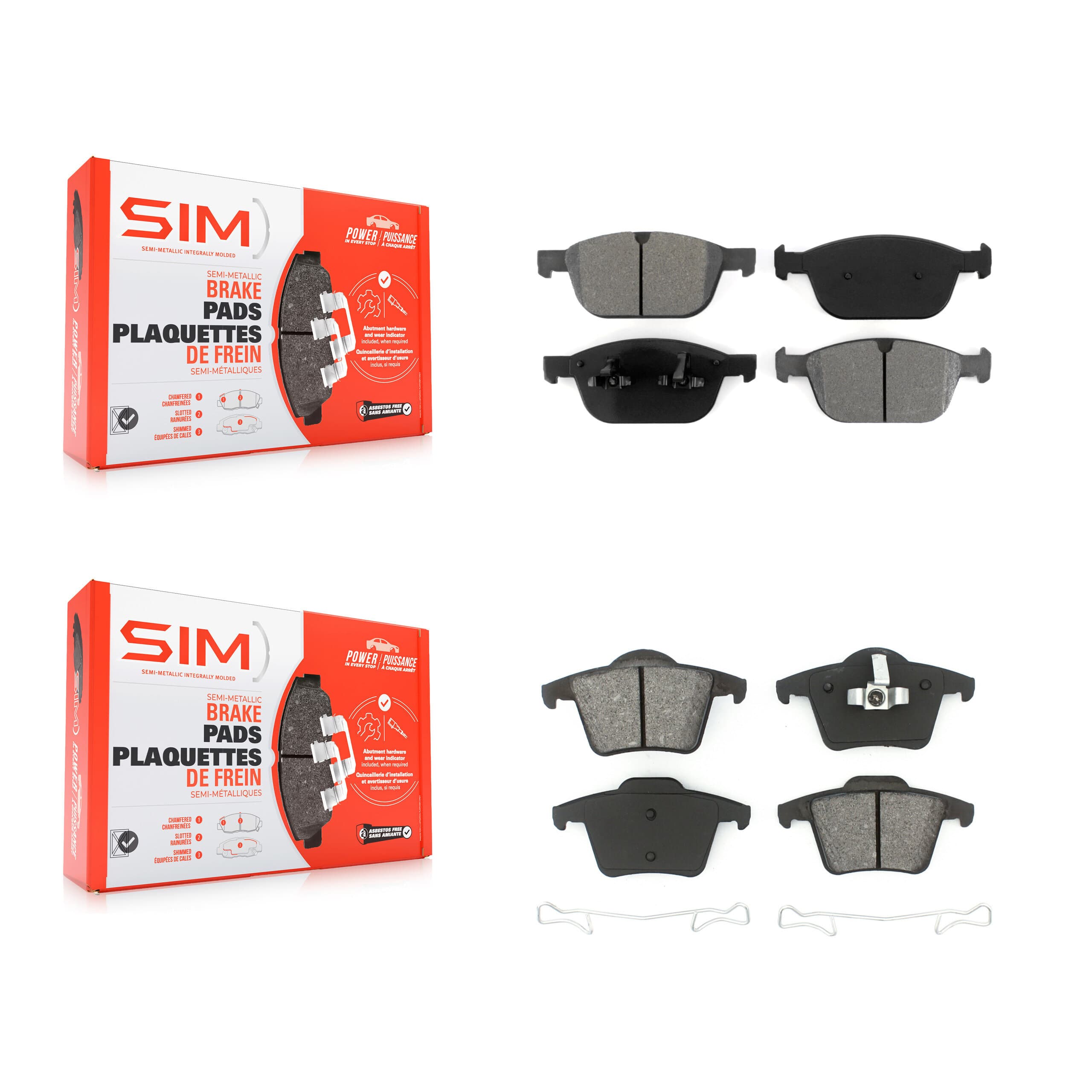 SIM - KSM-100156 - Front and Rear Disc Brake Pad Kits image 1