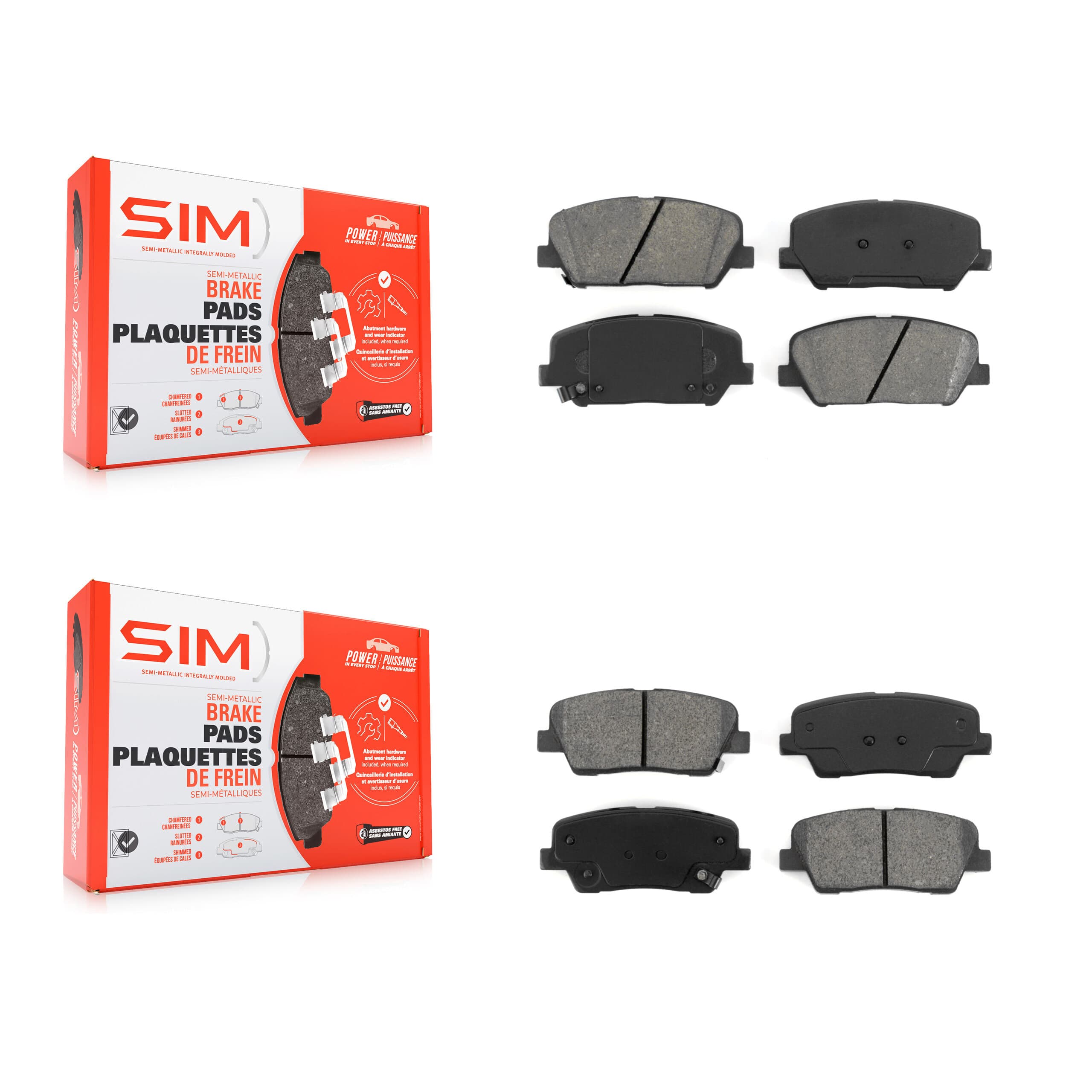 SIM - KSM-100157 - Front and Rear Disc Brake Pad Kits image 1