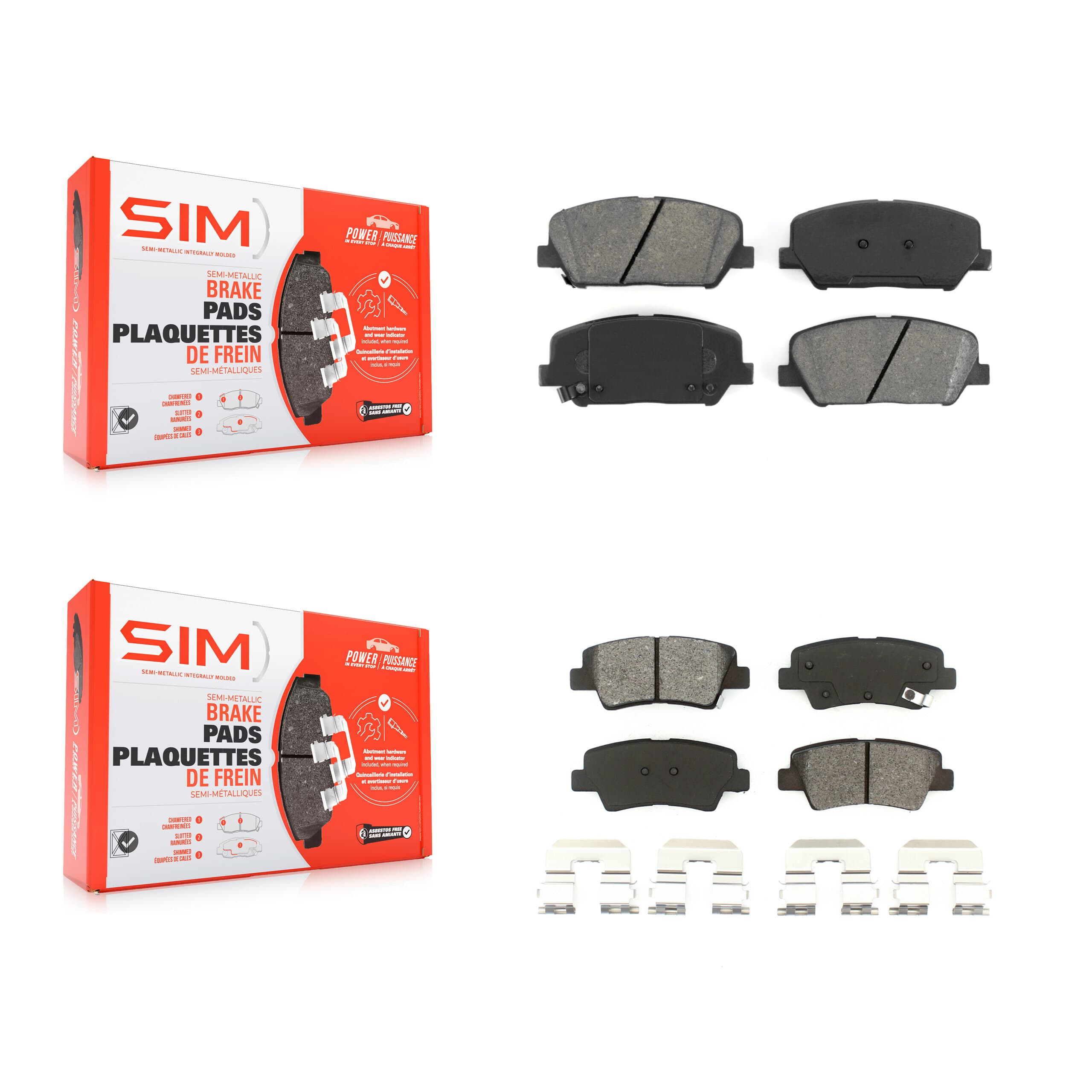 SIM - KSM-100159 - Front and Rear Disc Brake Pad Kits image 1
