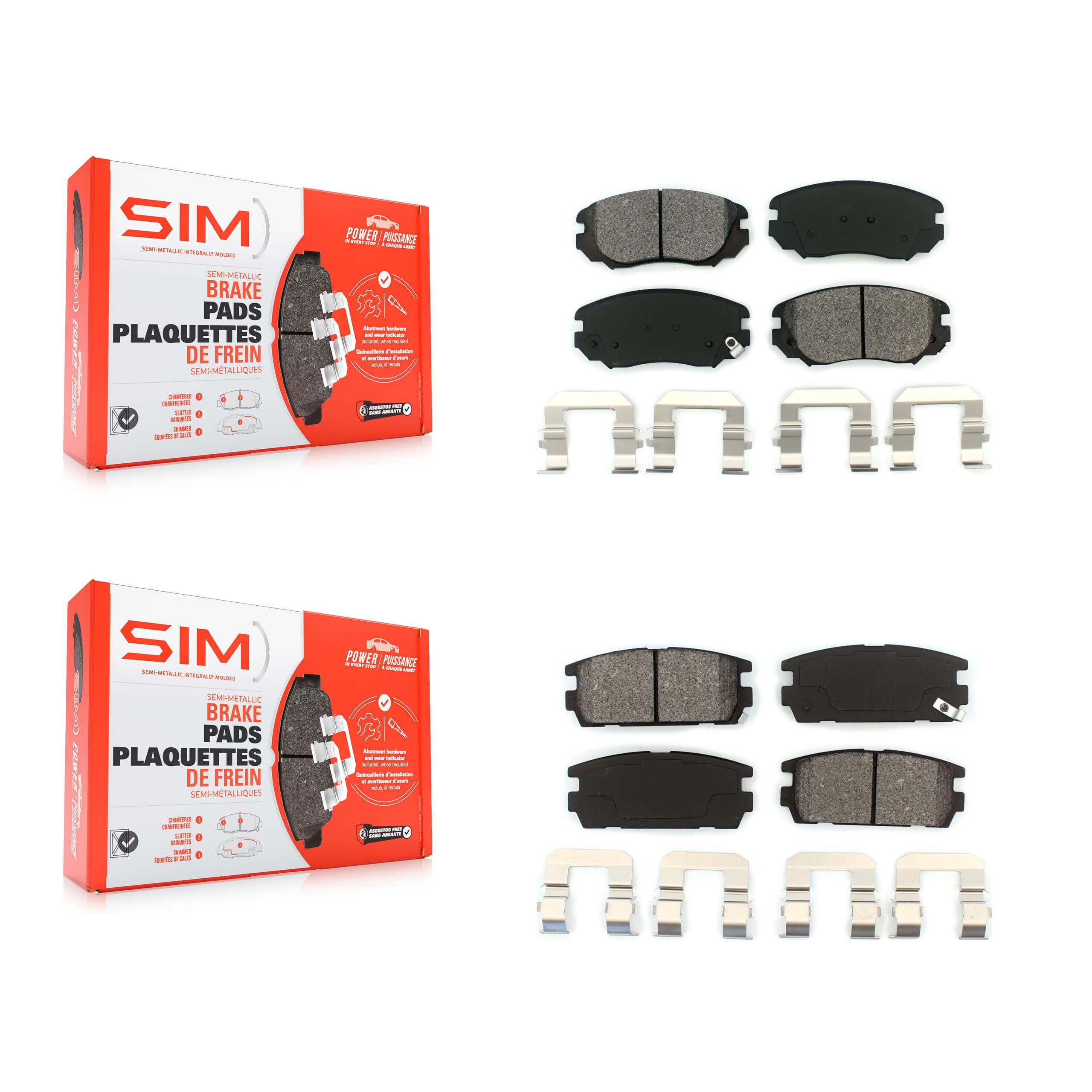 SIM - KSM-100163 - Front and Rear Disc Brake Pad Kits image 1