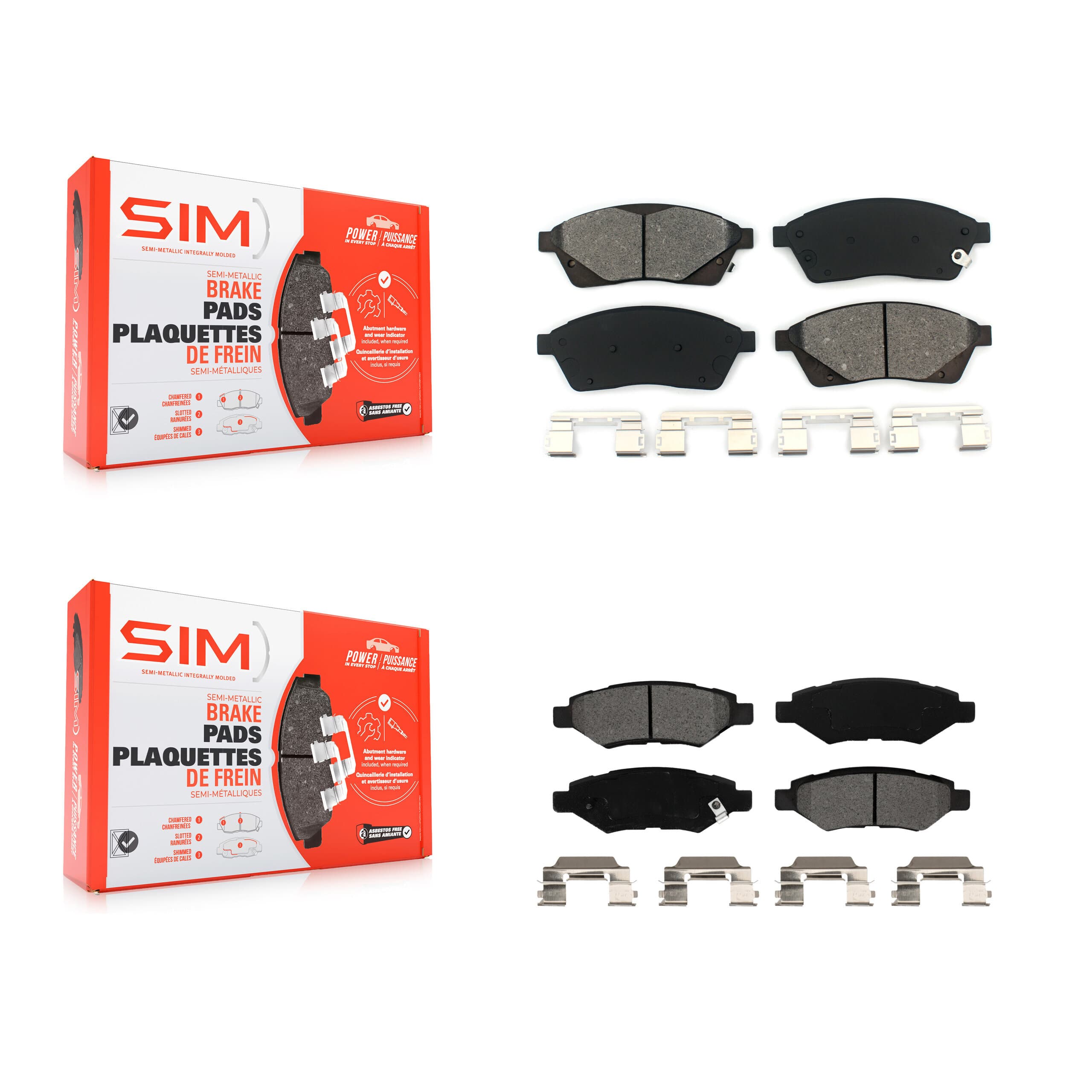 SIM - KSM-100166 - Front and Rear Disc Brake Pad Kits image 1