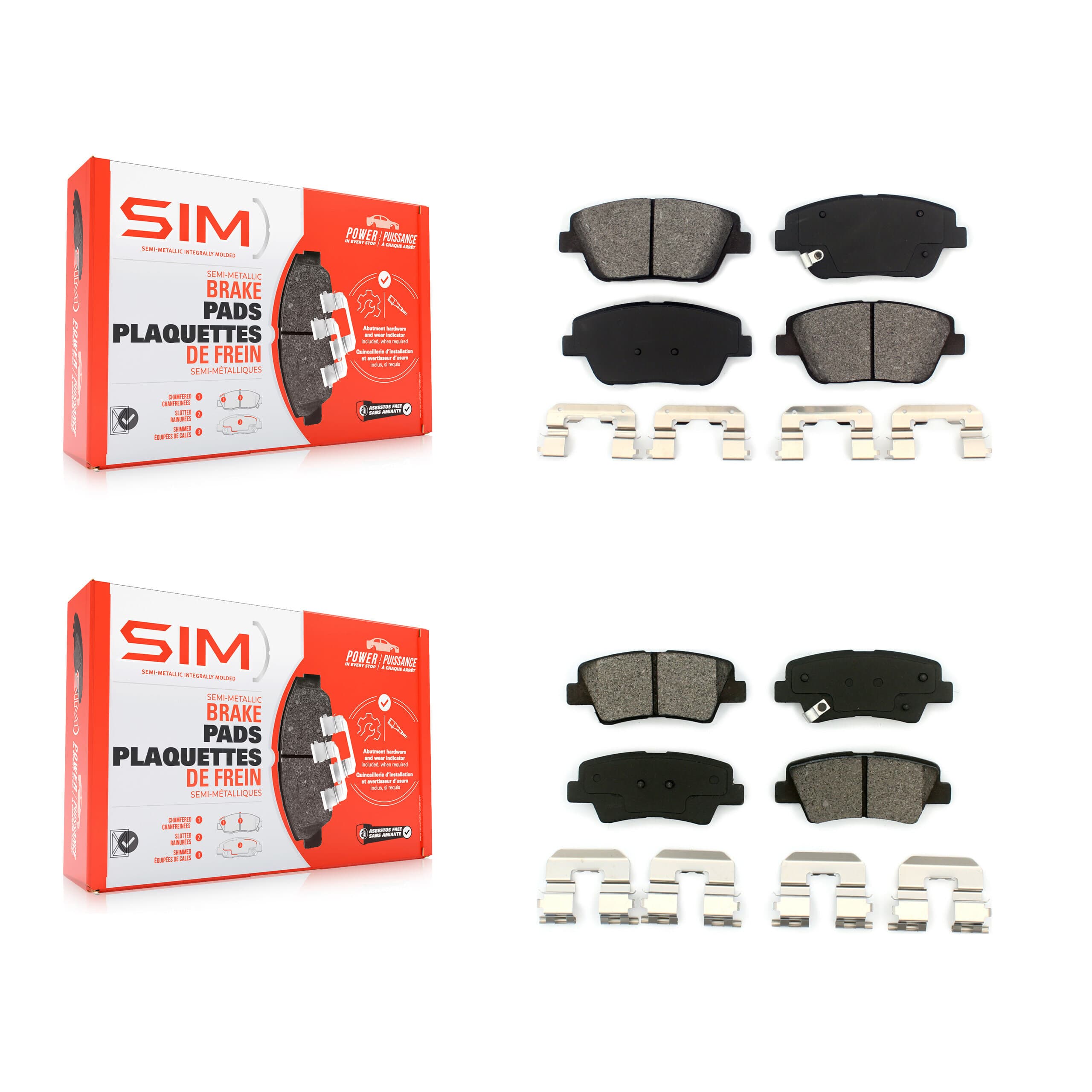 SIM - KSM-100169 - Front and Rear Disc Brake Pad Kits image 1