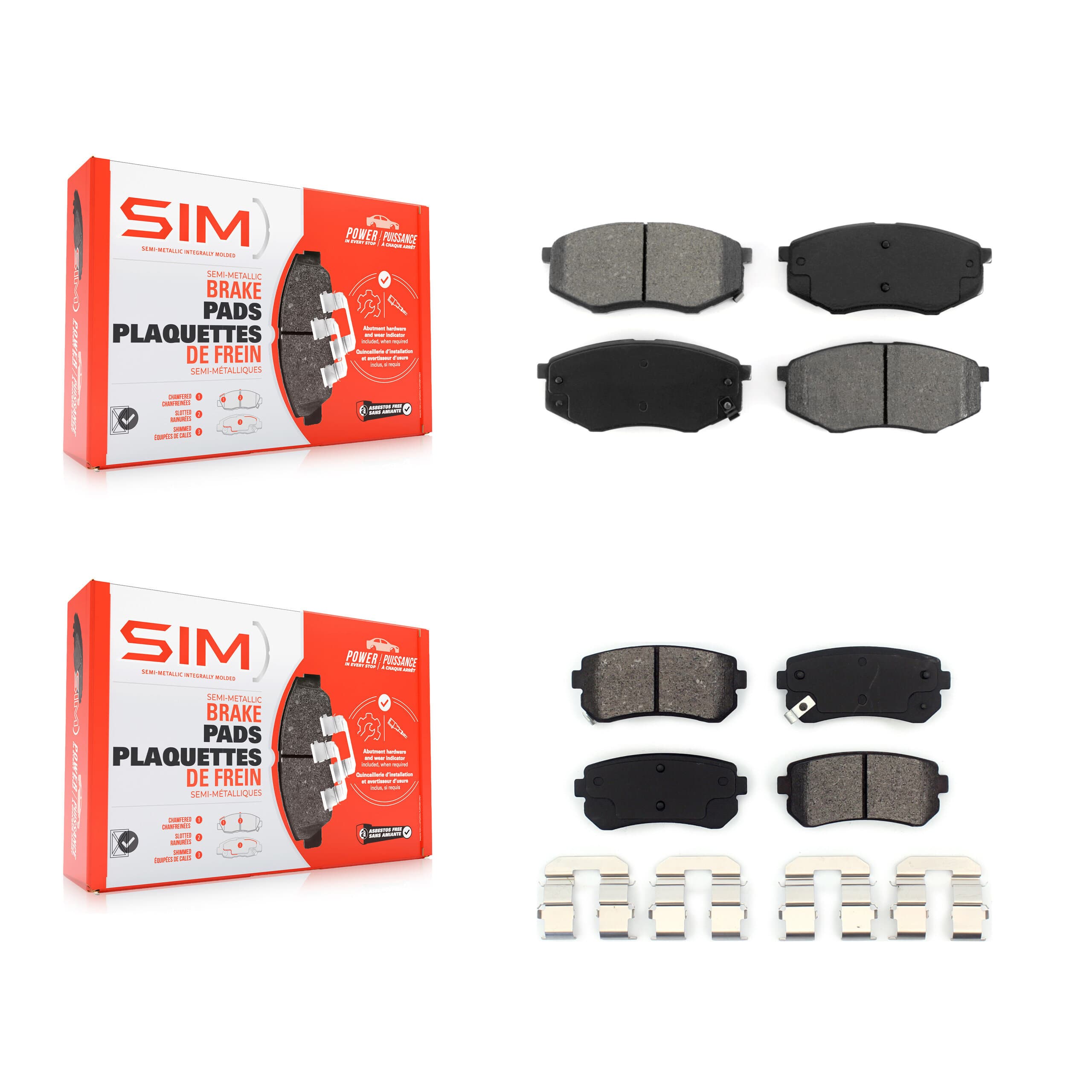 SIM - KSM-100171 - Front and Rear Disc Brake Pad Kits image 1