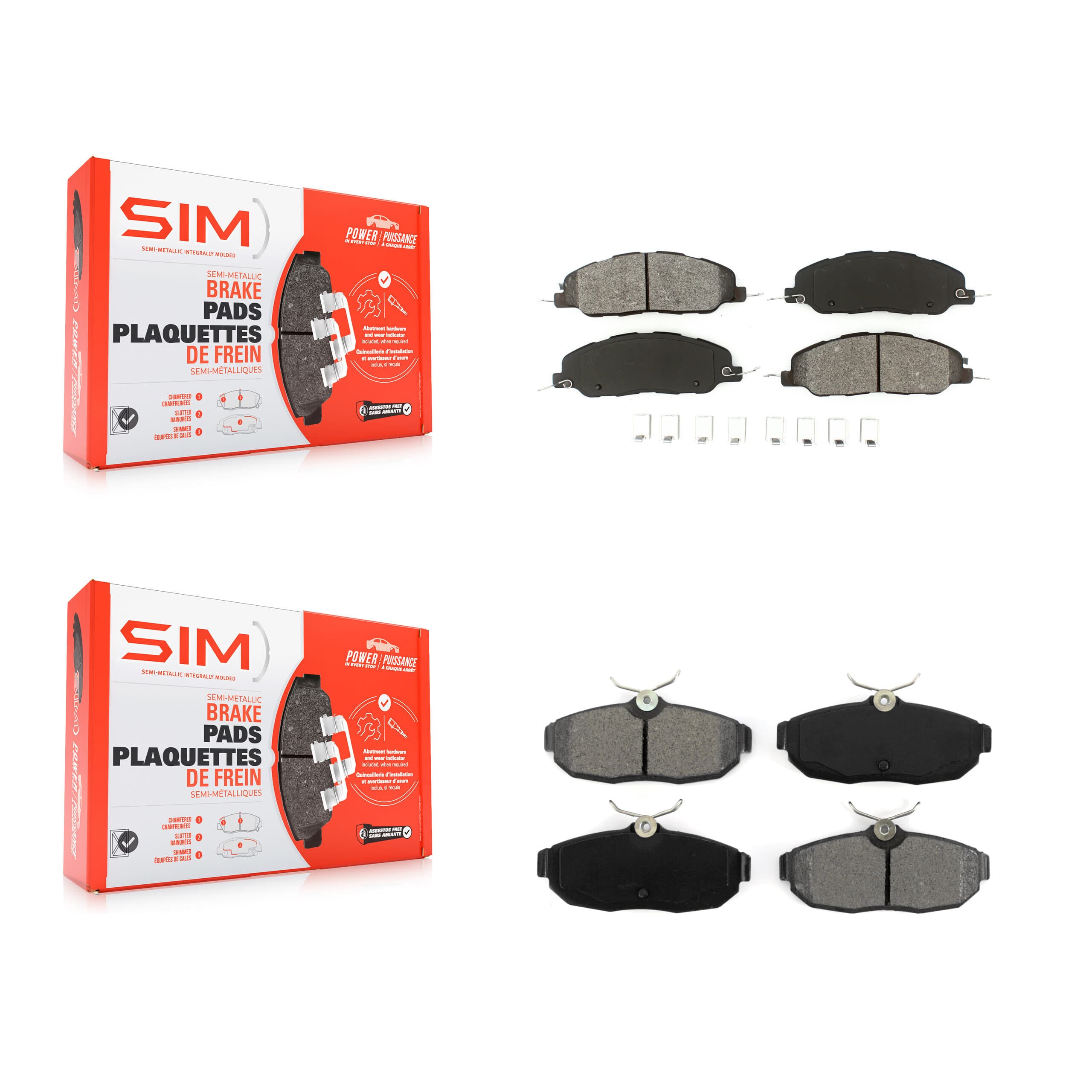 SIM - KSM-100174 - Front and Rear Disc Brake Pad Kits image 1