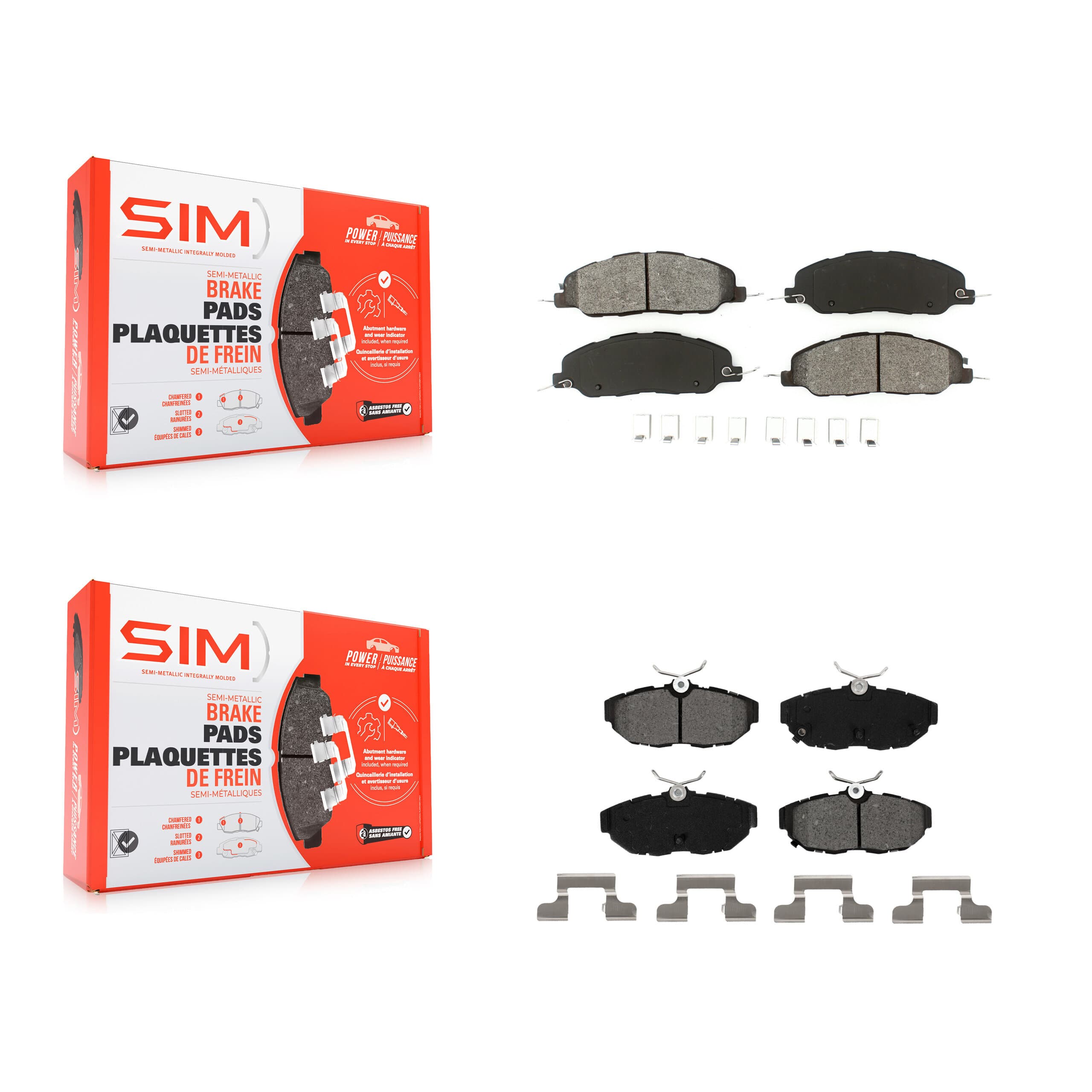 SIM - KSM-100175 - Front and Rear Disc Brake Pad Kits image 1
