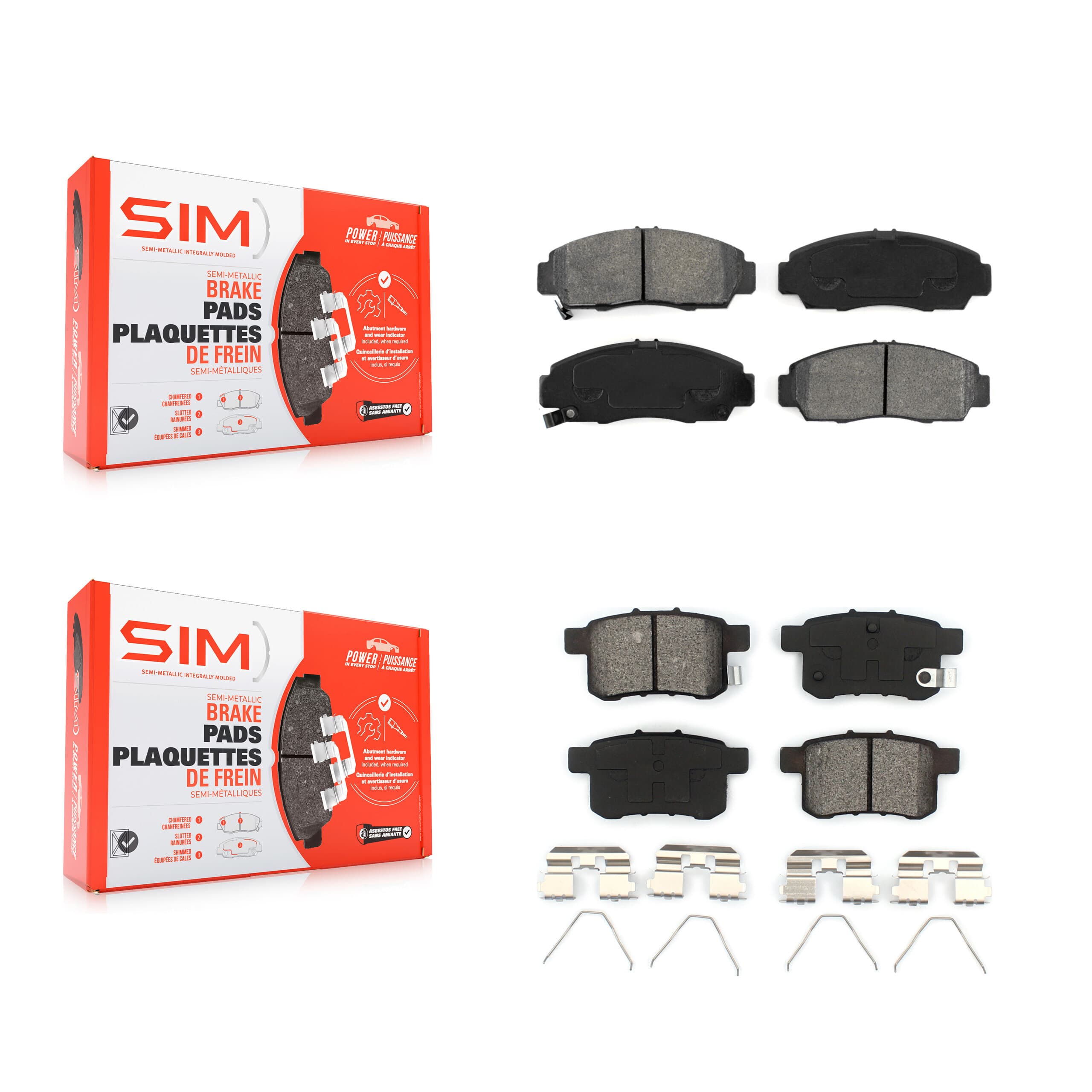 SIM - KSM-100176 - Front and Rear Disc Brake Pad Kits image 1