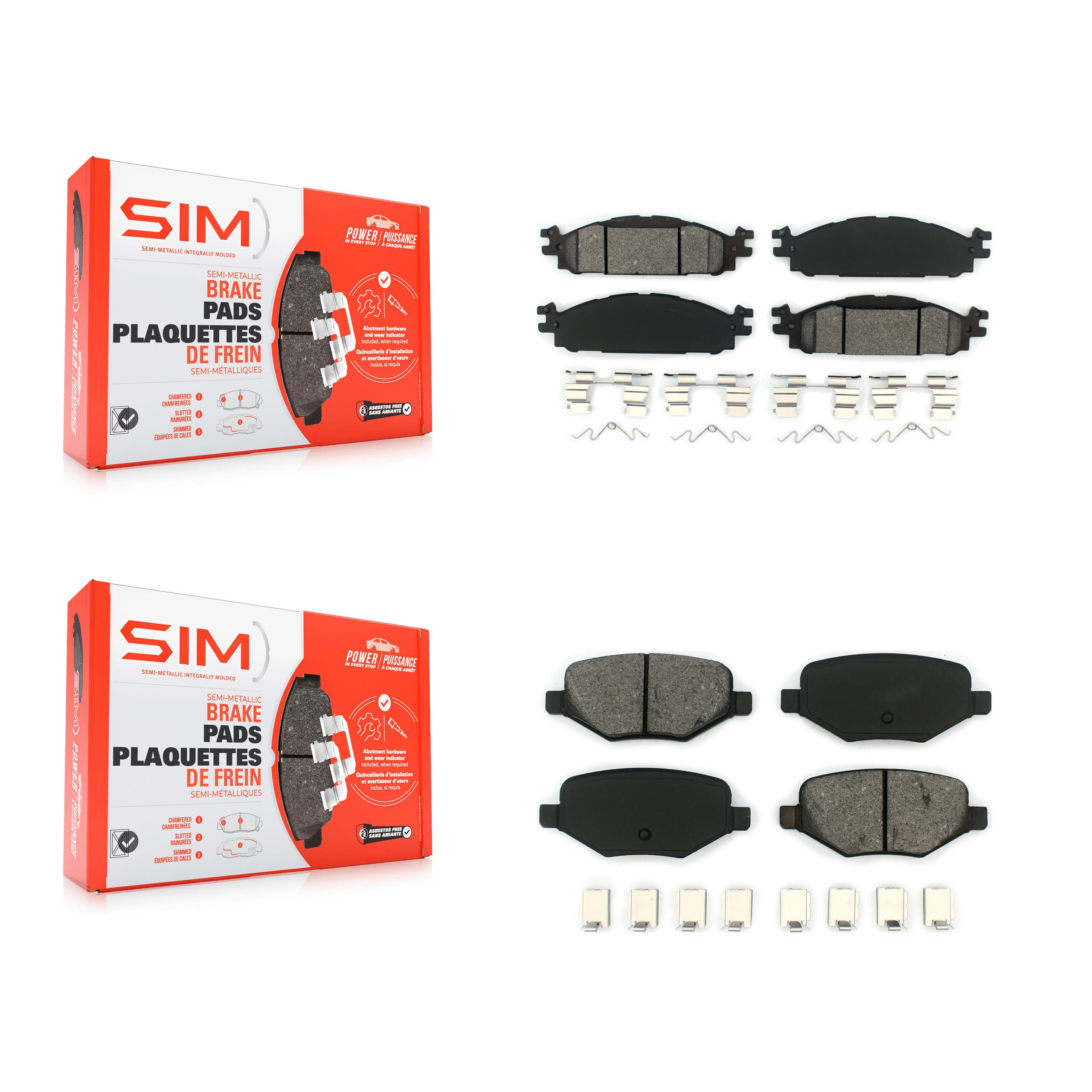 SIM - KSM-100178 - Front and Rear Disc Brake Pad Kits image 1