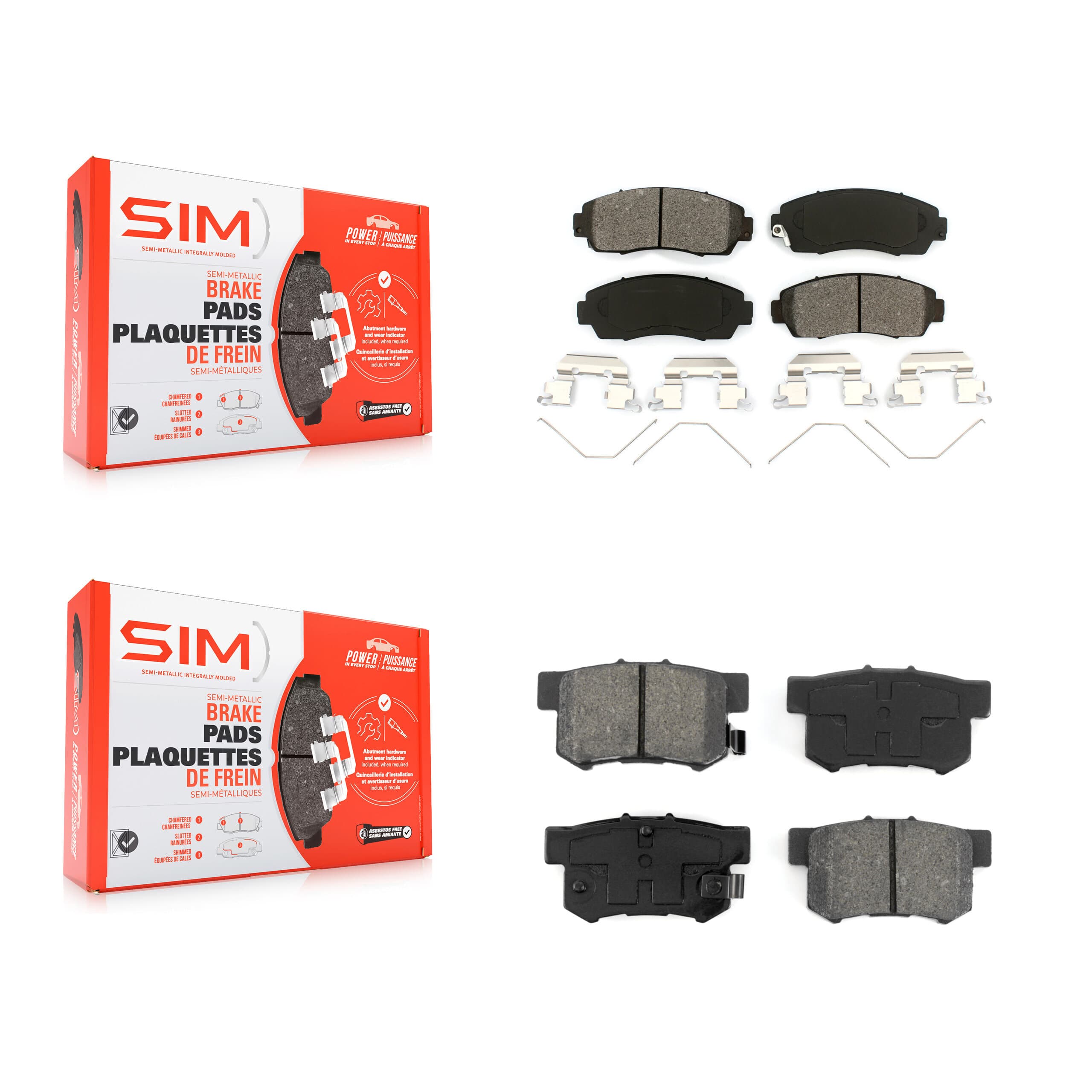 SIM - KSM-100184 - Front and Rear Disc Brake Pad Kits image 1