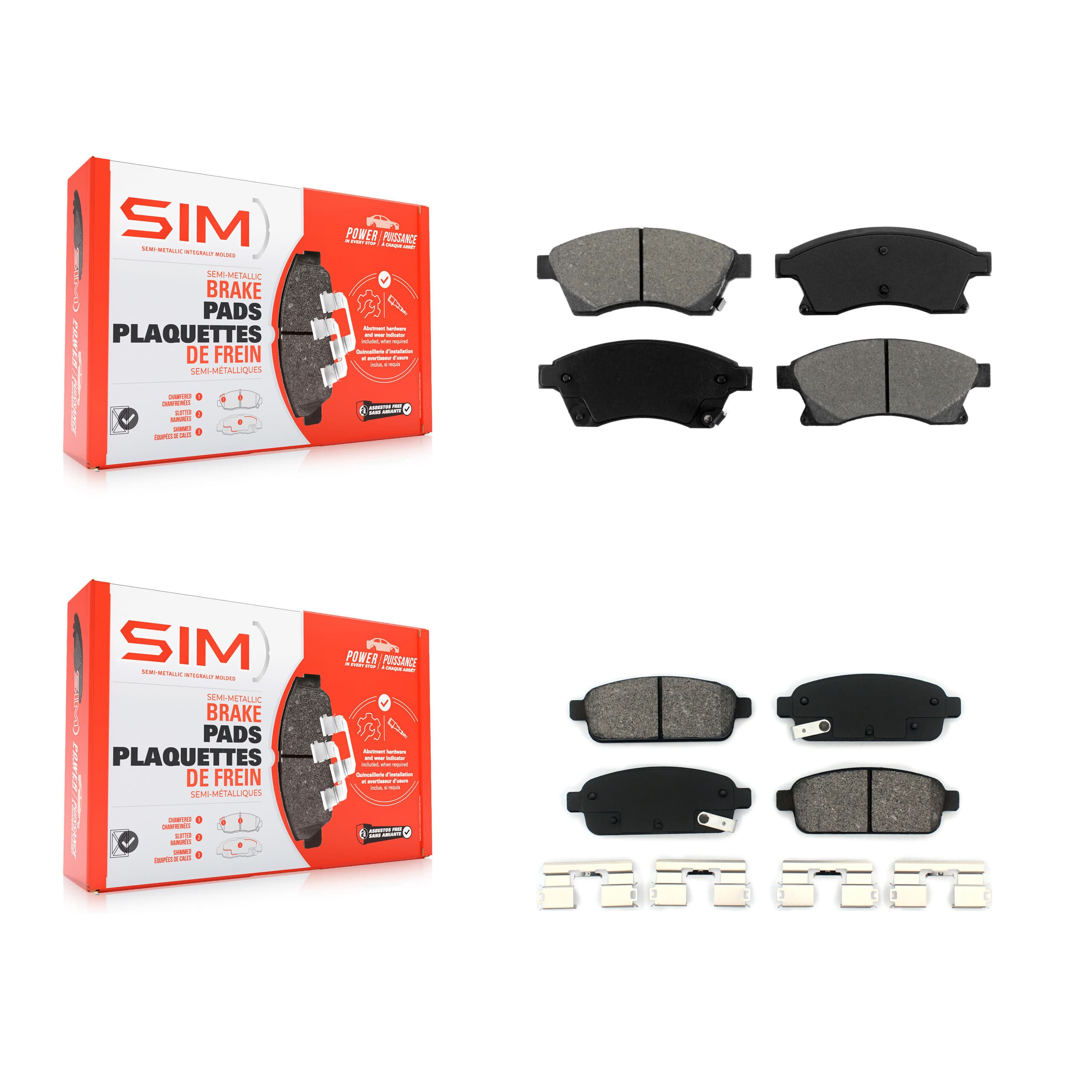 SIM - KSM-100185 - Front and Rear Disc Brake Pad Kits image 1