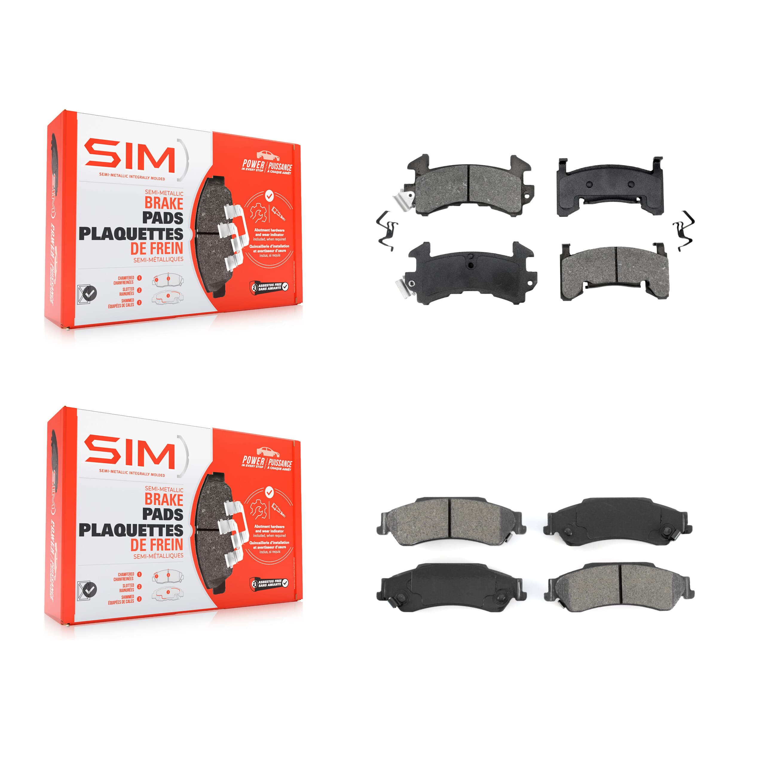 SIM - KSM-100188 - Front and Rear Disc Brake Pad Kits image 1