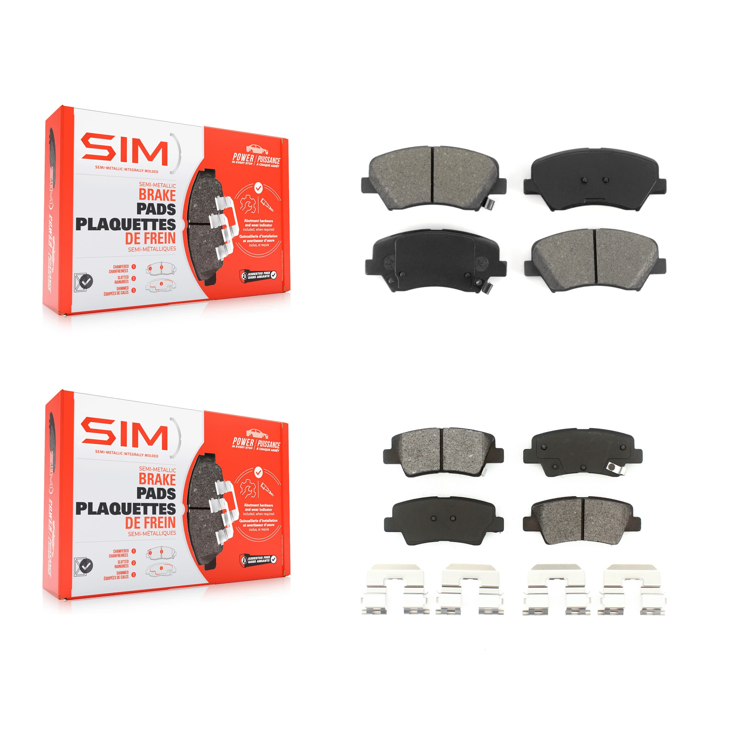 SIM - KSM-100190 - Front and Rear Disc Brake Pad Kits image 1