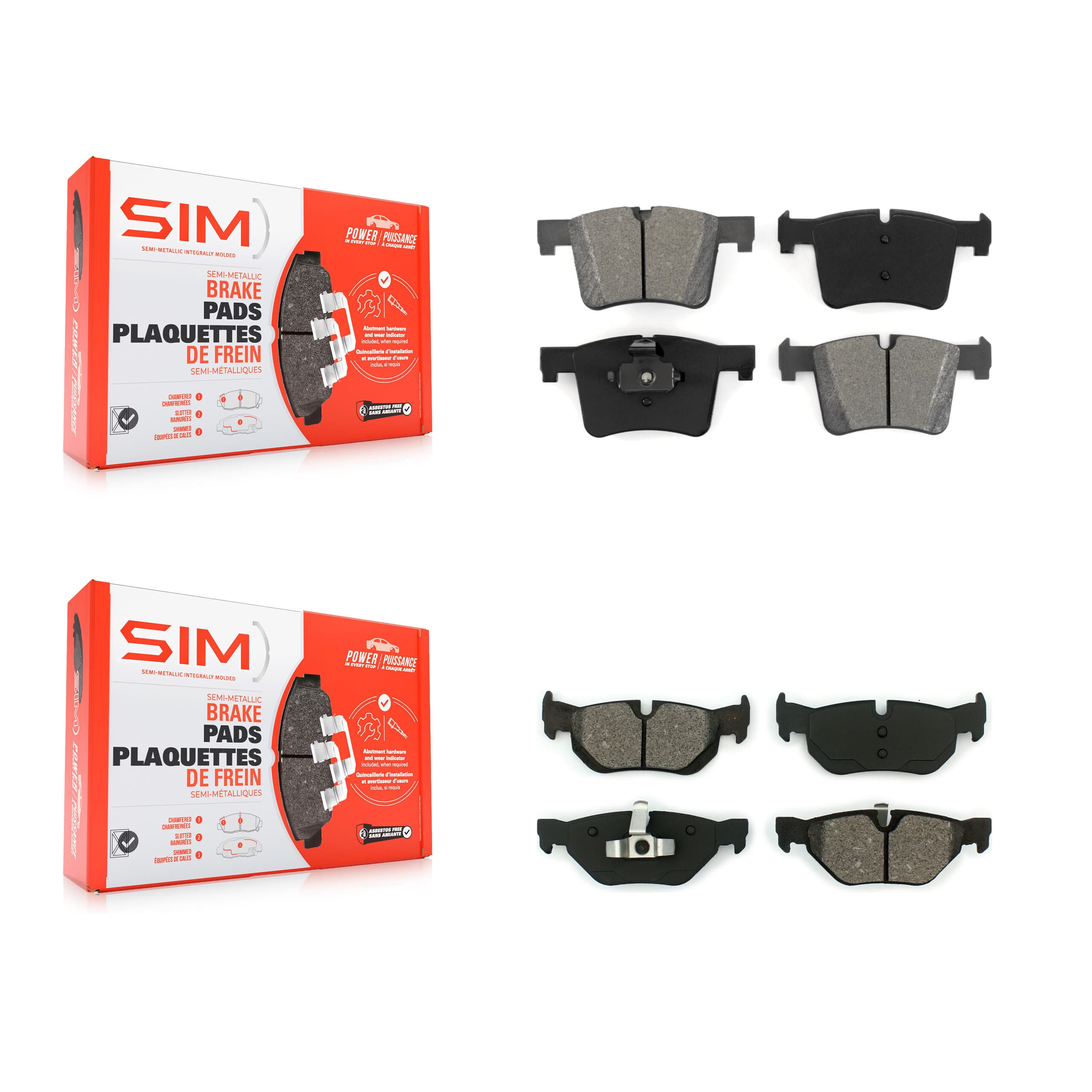 SIM - KSM-100191 - Front and Rear Disc Brake Pad Kits image 1