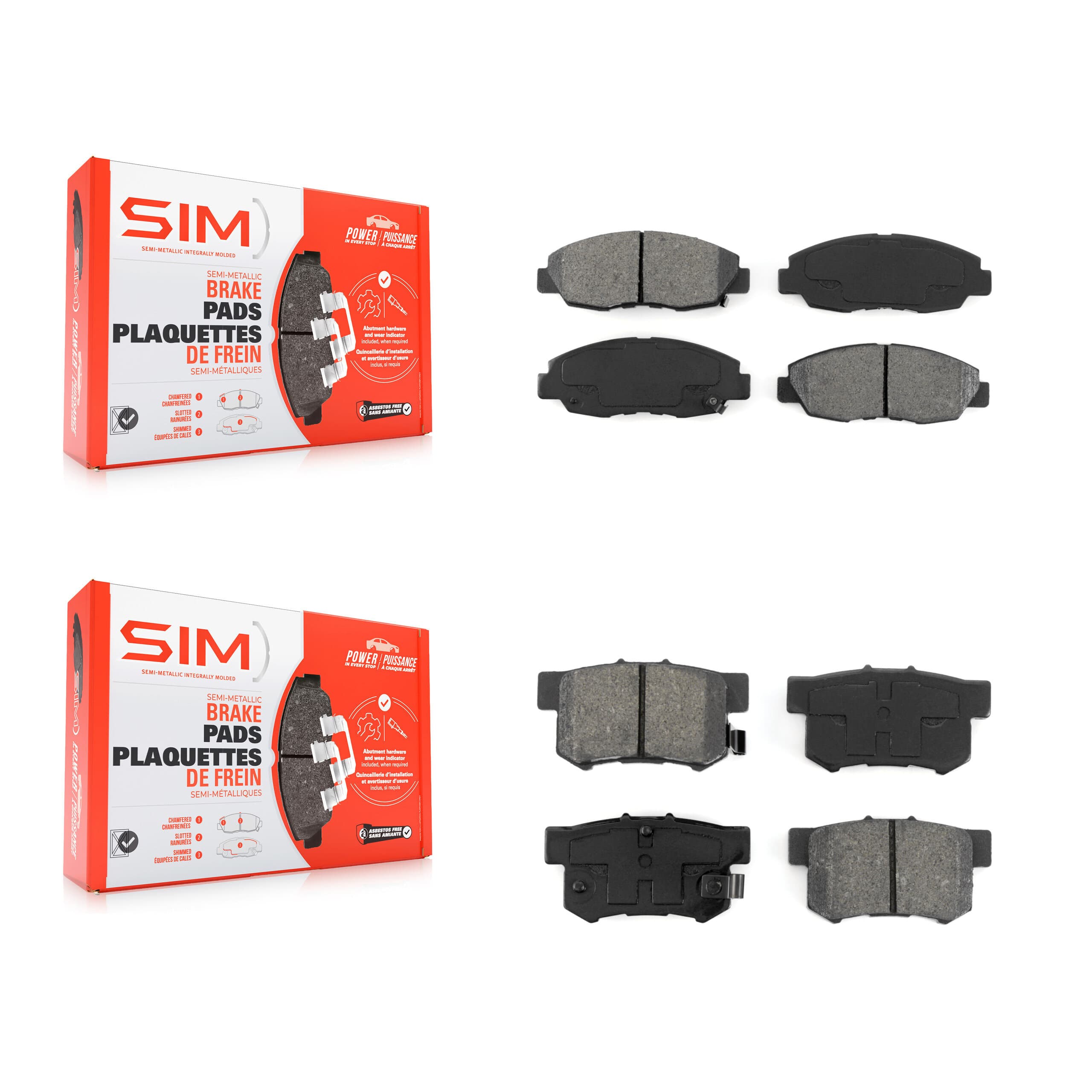 SIM - KSM-100193 - Front and Rear Disc Brake Pad Kits image 1
