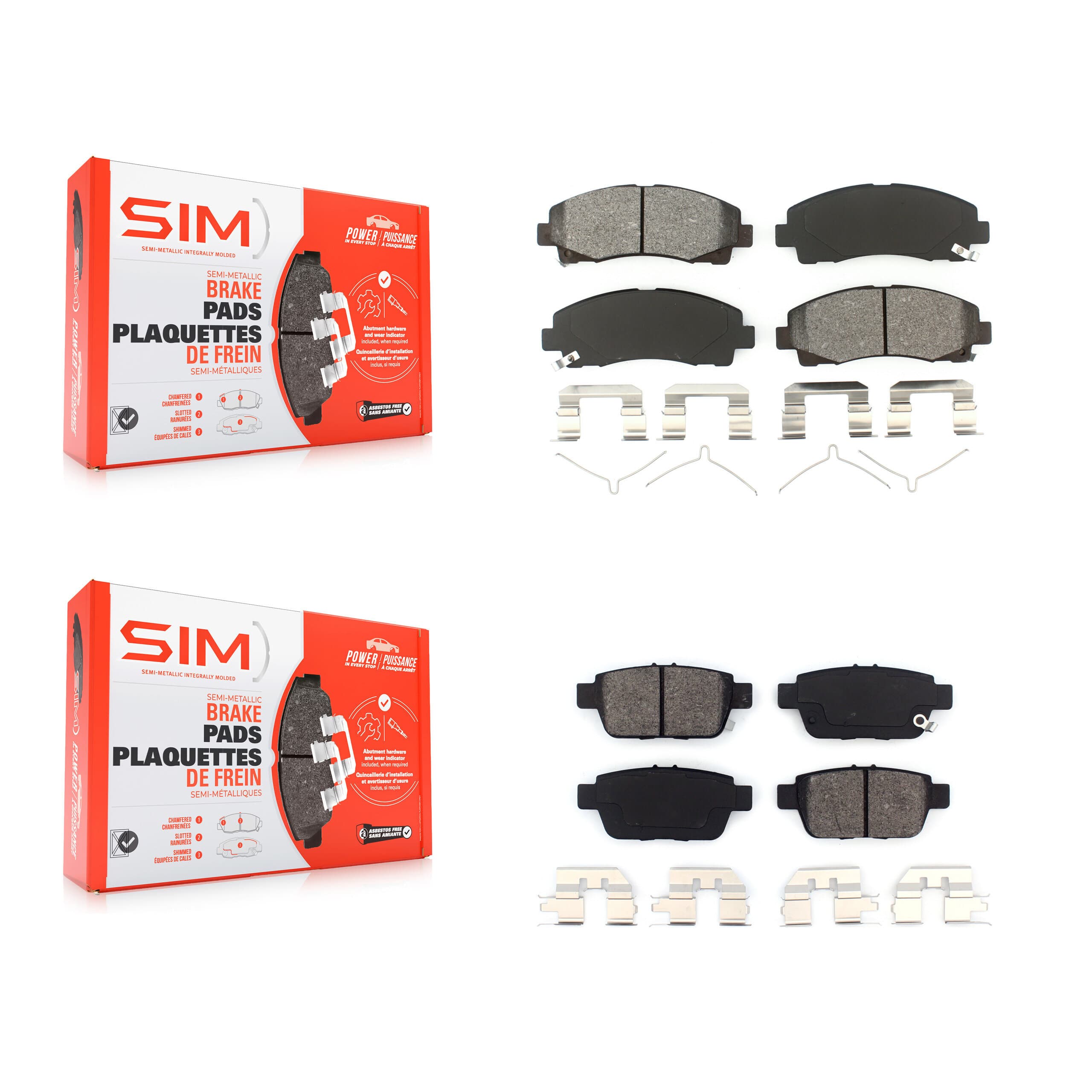 SIM - KSM-100194 - Front and Rear Disc Brake Pad Kits image 1