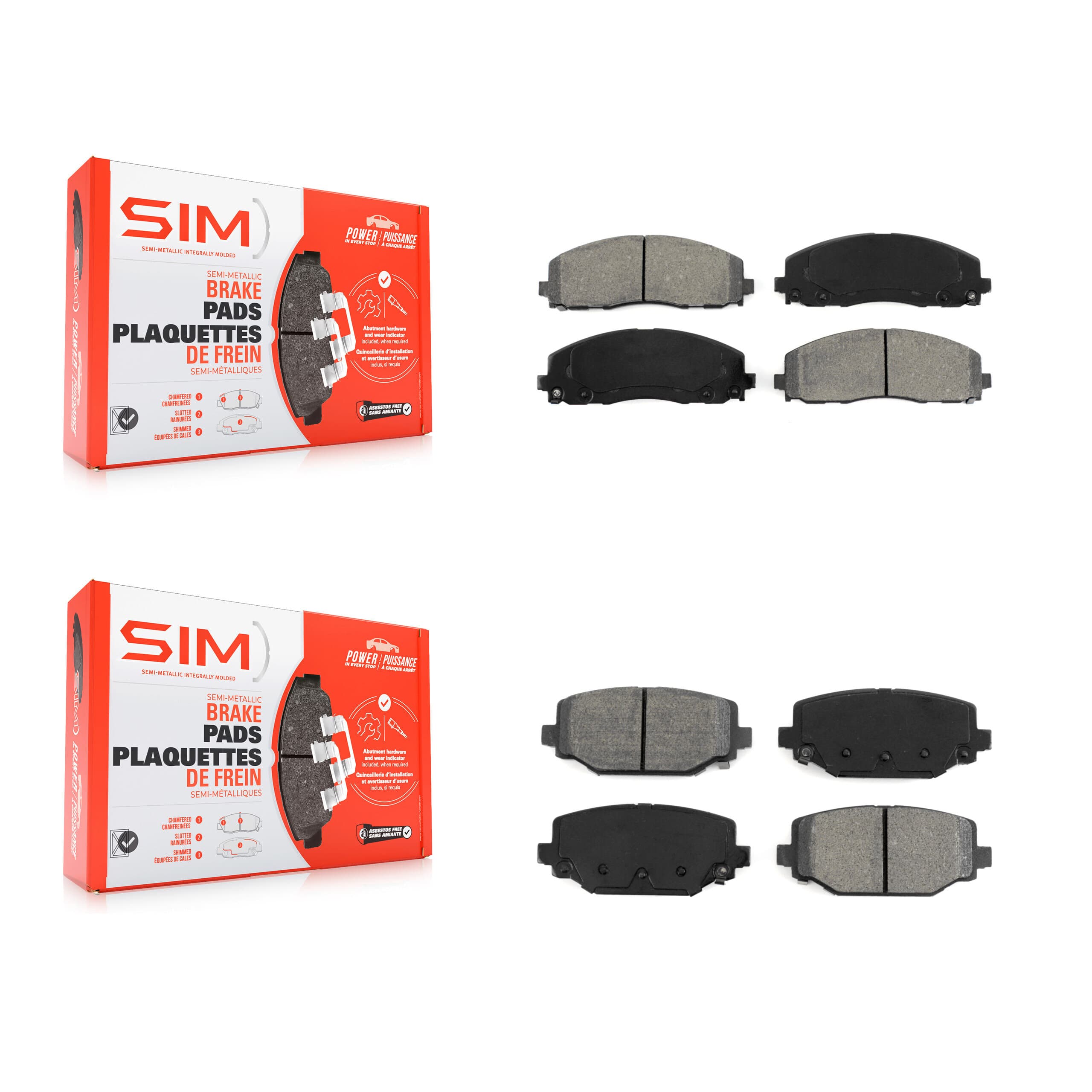 SIM - KSM-100195 - Front and Rear Disc Brake Pad Kits image 1