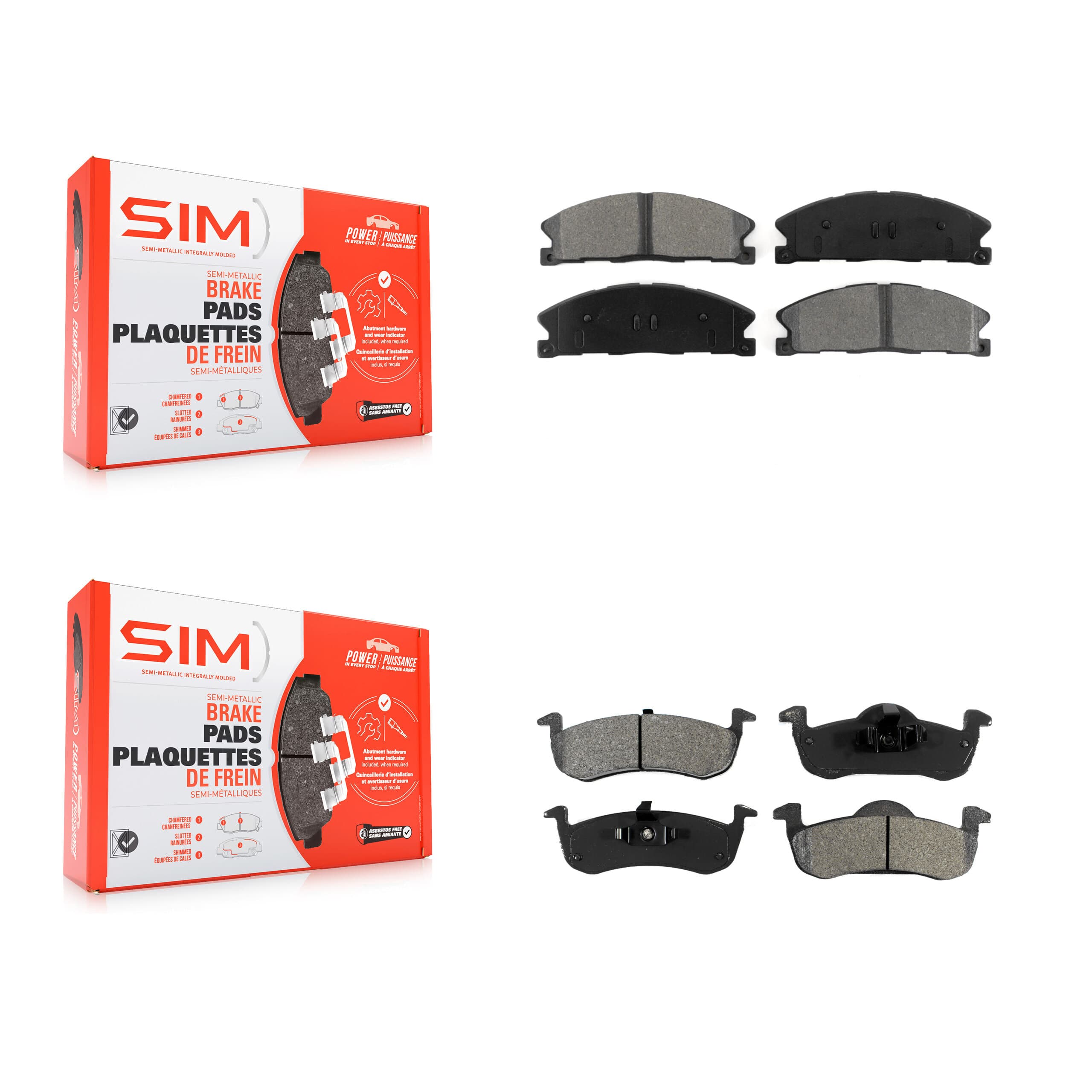 SIM - KSM-100196 - Front and Rear Disc Brake Pad Kits image 1