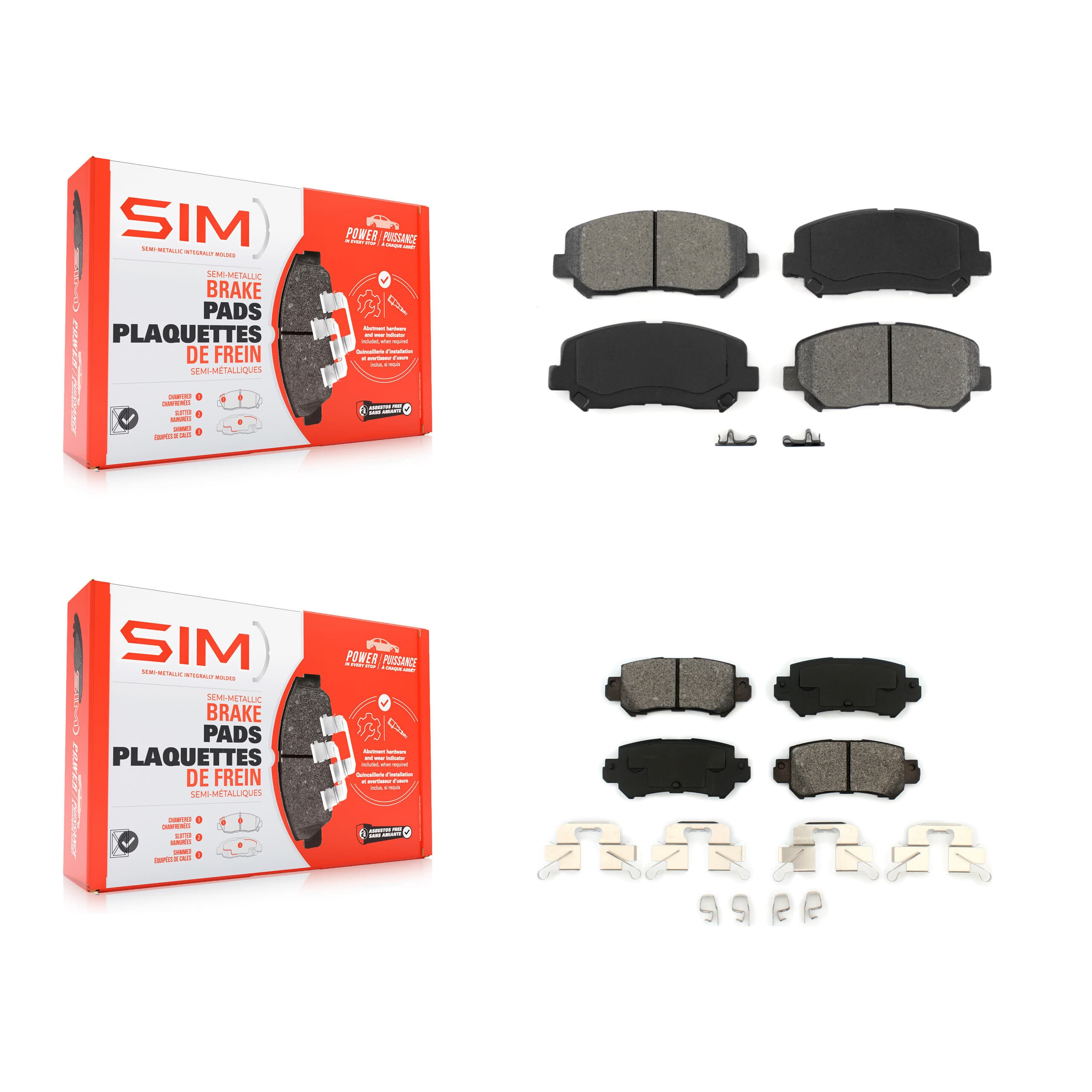SIM - KSM-100199 - Front and Rear Disc Brake Pad Kits image 1