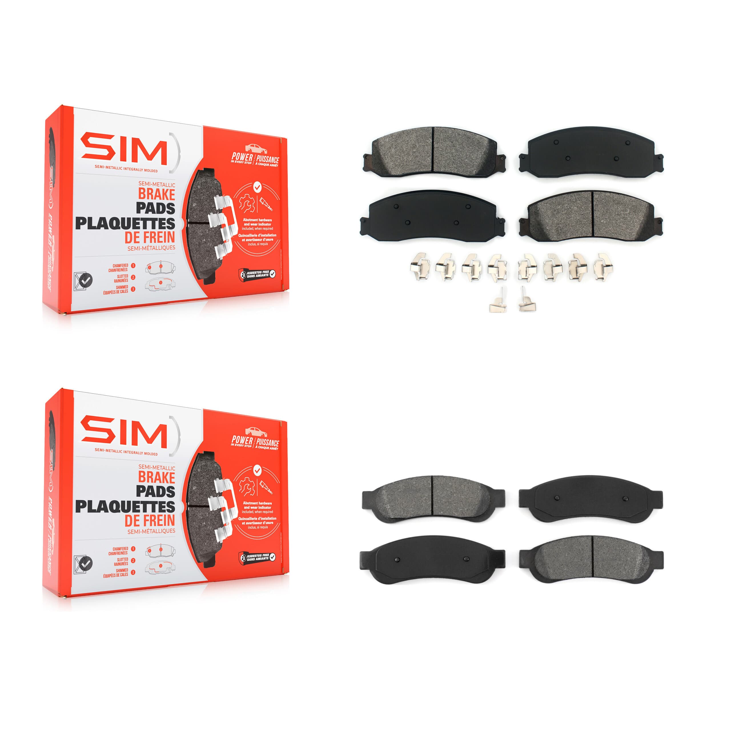 SIM - KSM-100204 - Front and Rear Disc Brake Pad Kits image 1