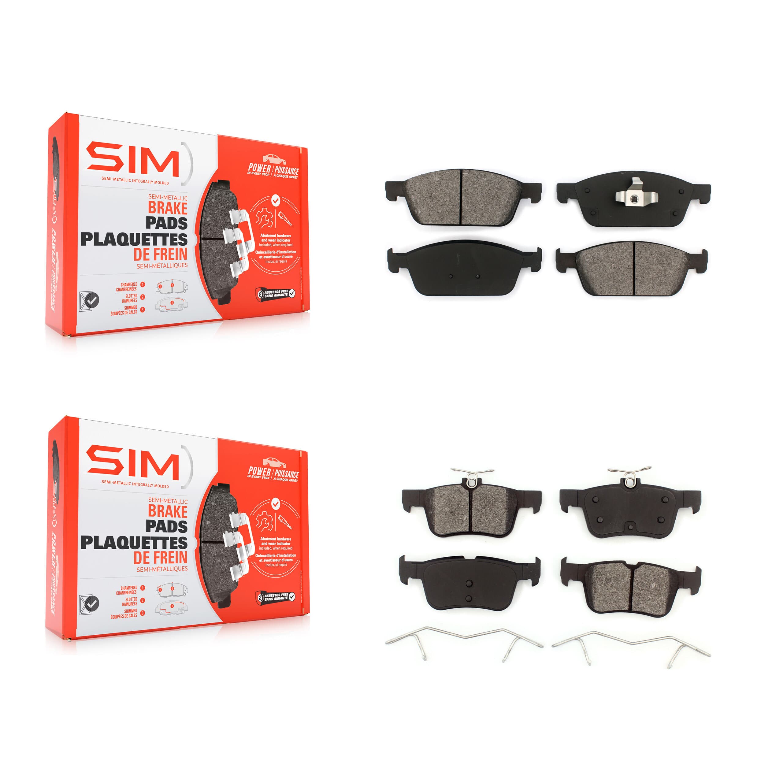 SIM - KSM-100206 - Front and Rear Disc Brake Pad Kits image 1