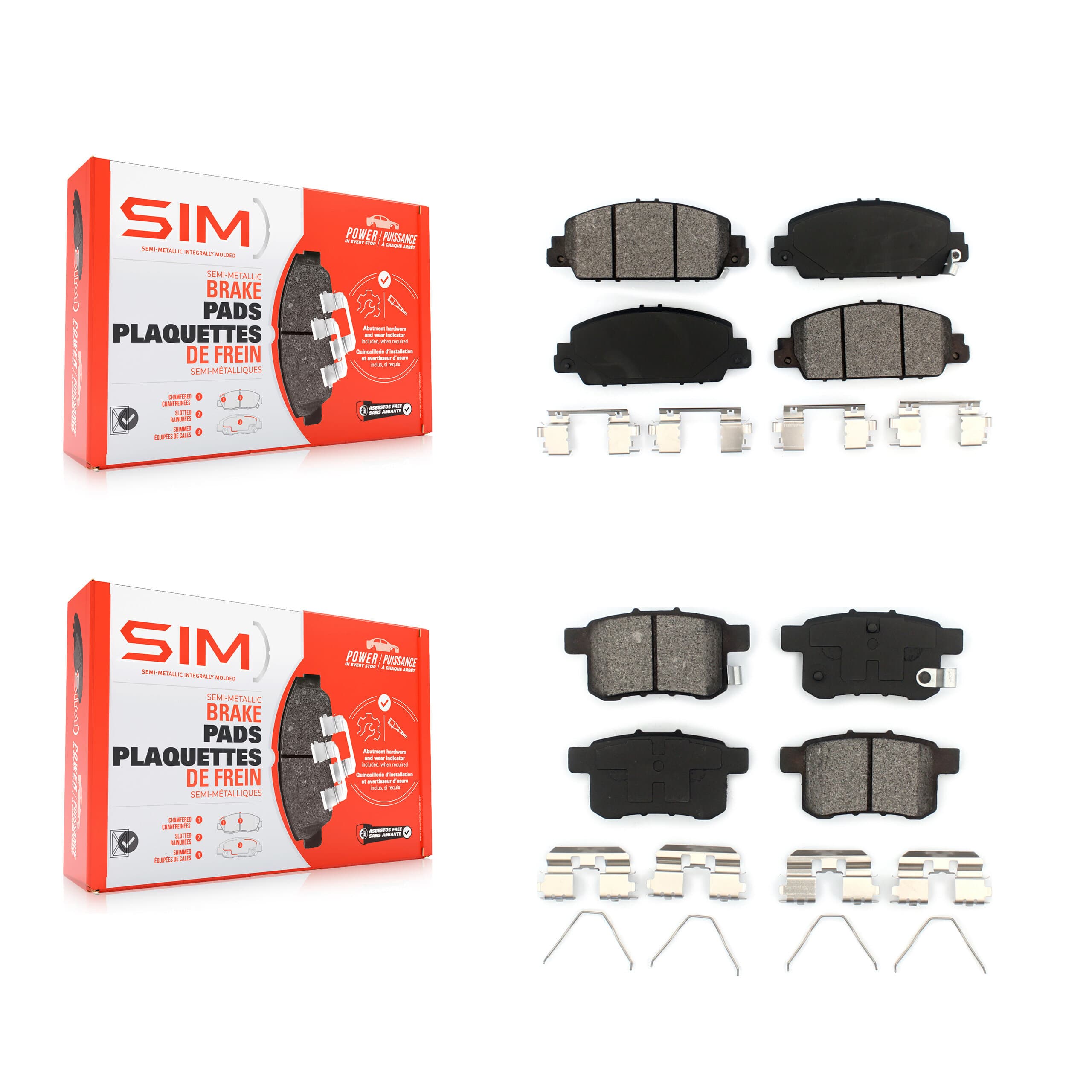 SIM - KSM-100210 - Front and Rear Disc Brake Pad Kits image 1