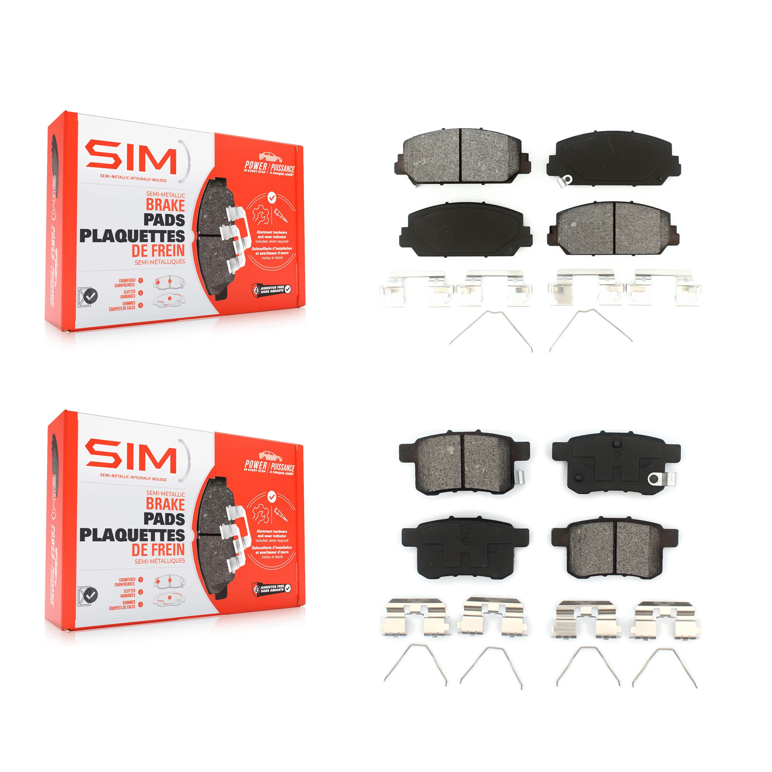 SIM - KSM-100213 - Front and Rear Disc Brake Pad Kits image 1