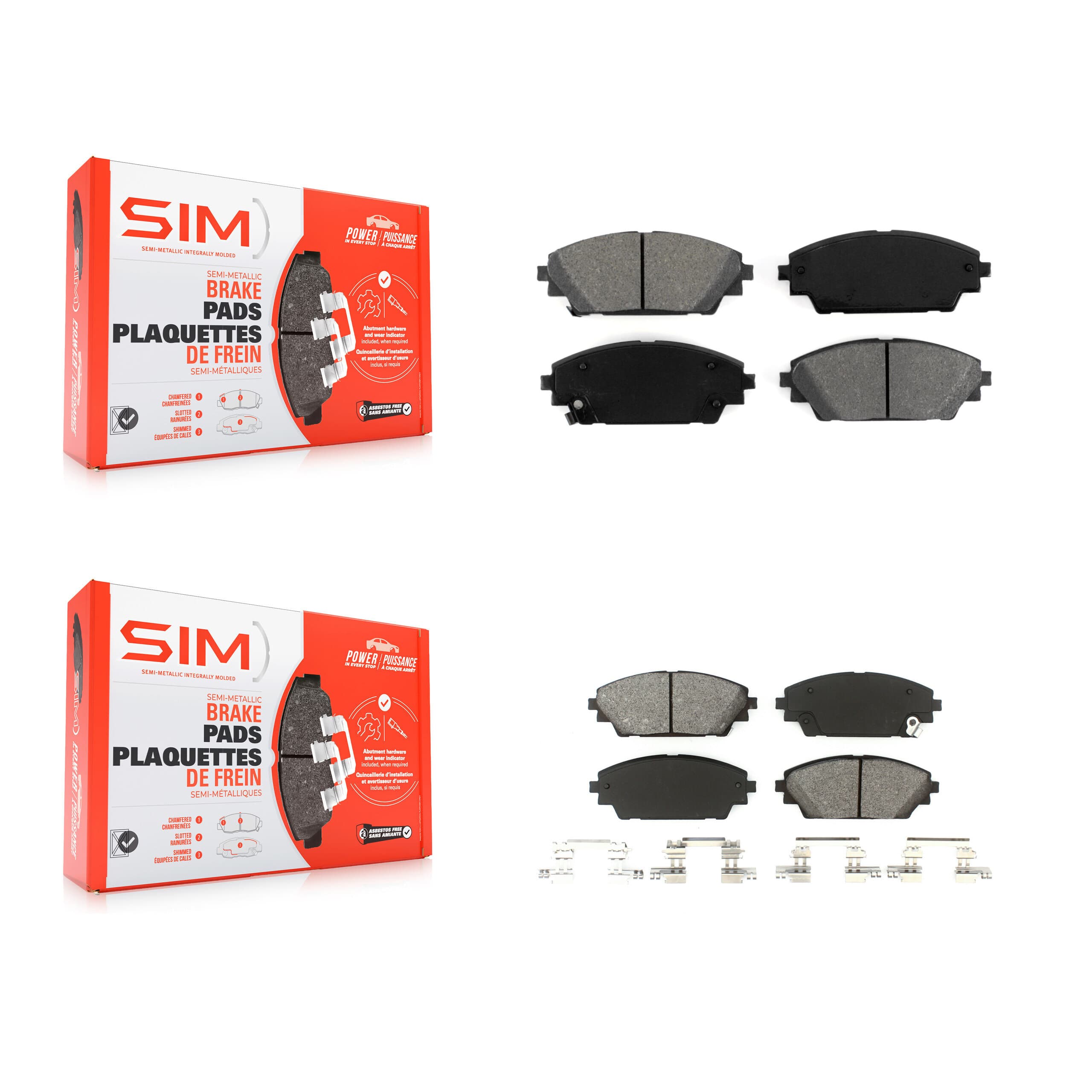 SIM - KSM-100218 - Front and Rear Disc Brake Pad Kits image 1